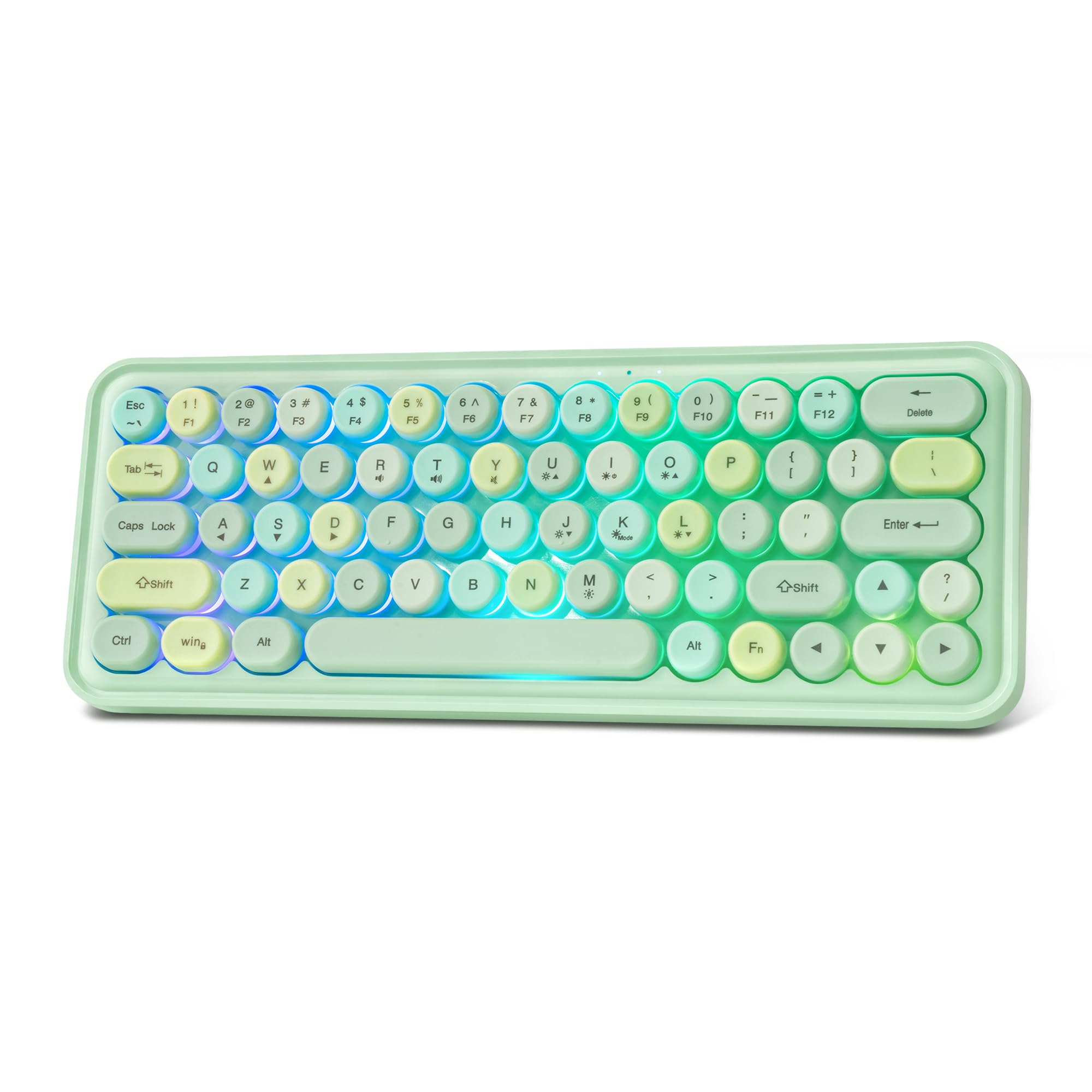 Wired RGB Creamy Typewriter Keyboard. 65 Percent Retro LED Membrance Gaming Keyboard. Small Ergonomic Optical Teclado with ABS B