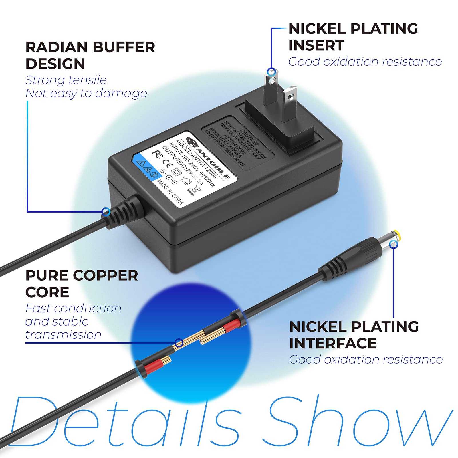 Ac Adapter Charger For Seagate Freeagent & Wd Western Digital External Hrad Drive Hdd 6.5 Ft Power Cord