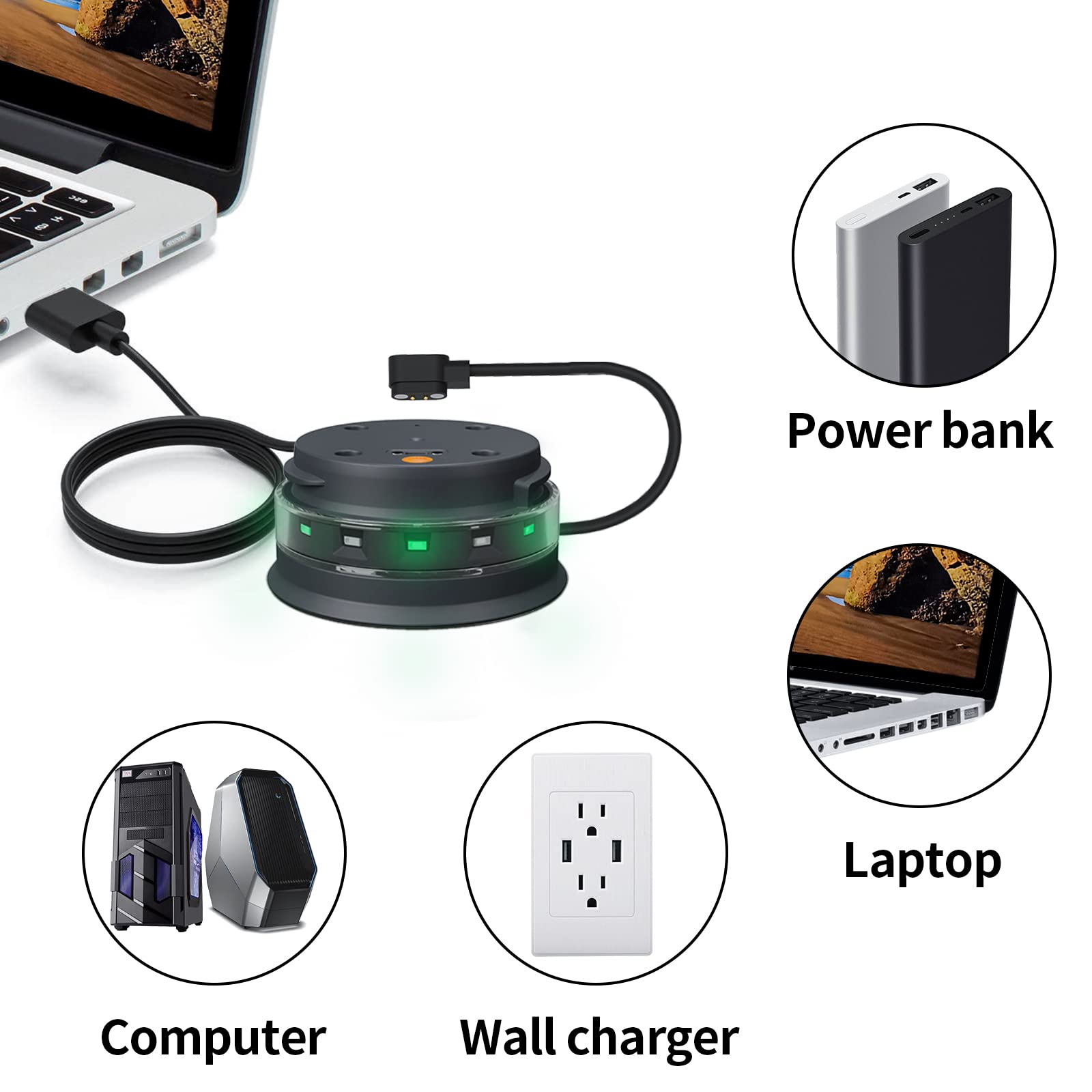 Fitturn Usb Charger Compatible With Hidratespark Pro Steel/Hidratespark Pro Smart Water Cup Replacement Charging Dock Cables Cha