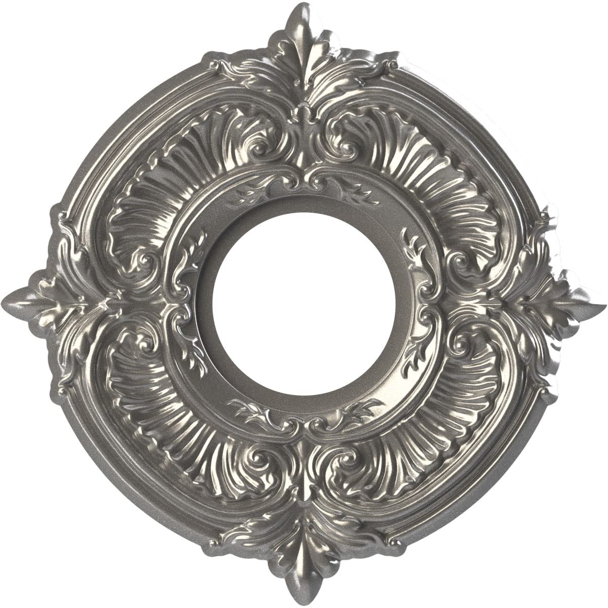 Ekena Millwork 10OD x 3 1/2ID x 3/4P Attica Thermoformed PVC Ceiling Medallion (Fits Canopies up to 4 1/8), Aged Dark Steel