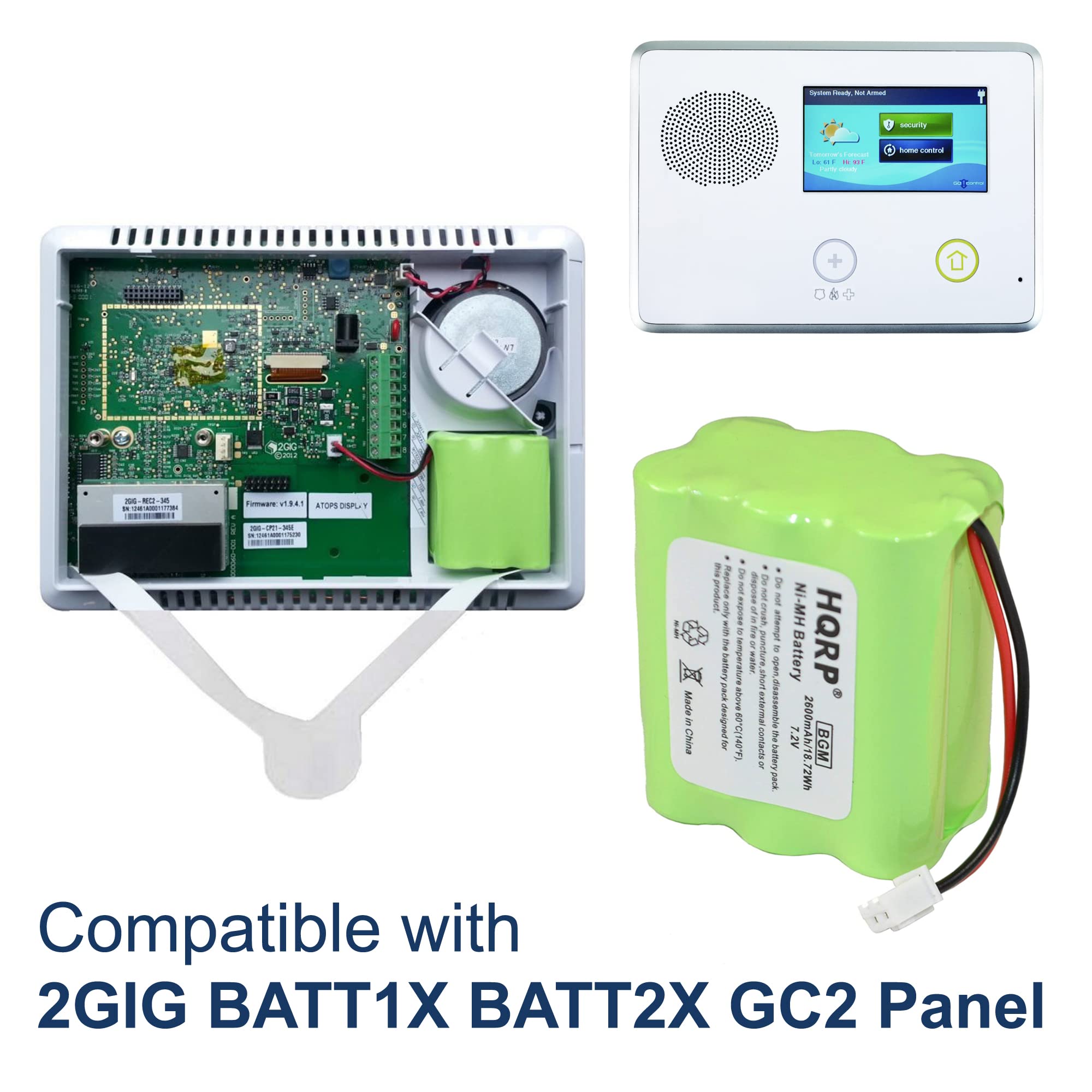 Hqrp Backup Battery Compatible With 2Gig Batt1X Batt2X Batt1 Gc2 2Gig Cntrl2 2Gig Cp2 Gckit311 Go Control Panel Security System Alarm 6Mr2600Aay4Z 10 000009 001 10 000013 001 Linear Pers 4200