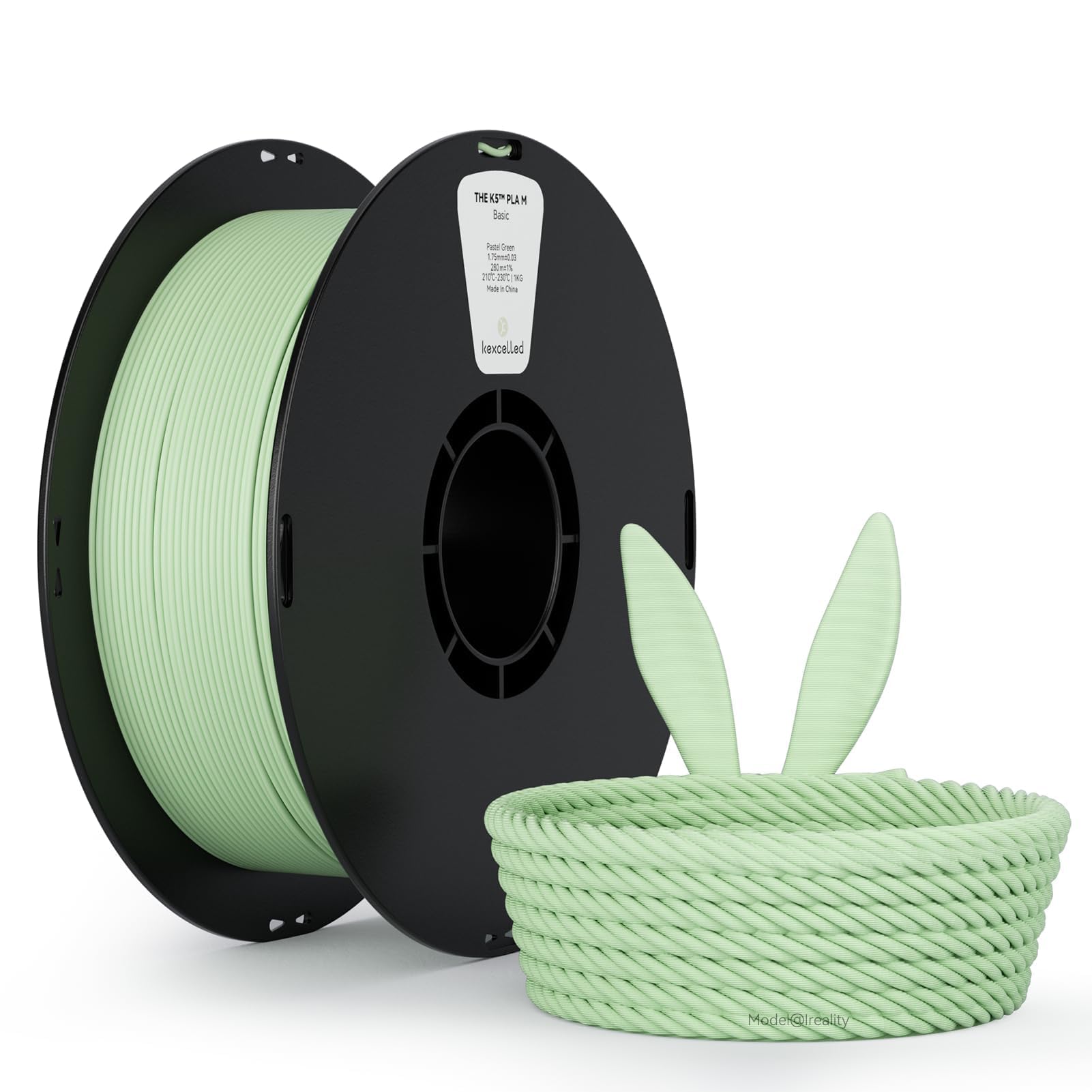 kexcelled Matte PLA Filament 1.75mm,Matte Pastel Sage Green PLA 3D Printer Filament 1kg Reusable Spool (2.2lbs) with +/-0.03mm A