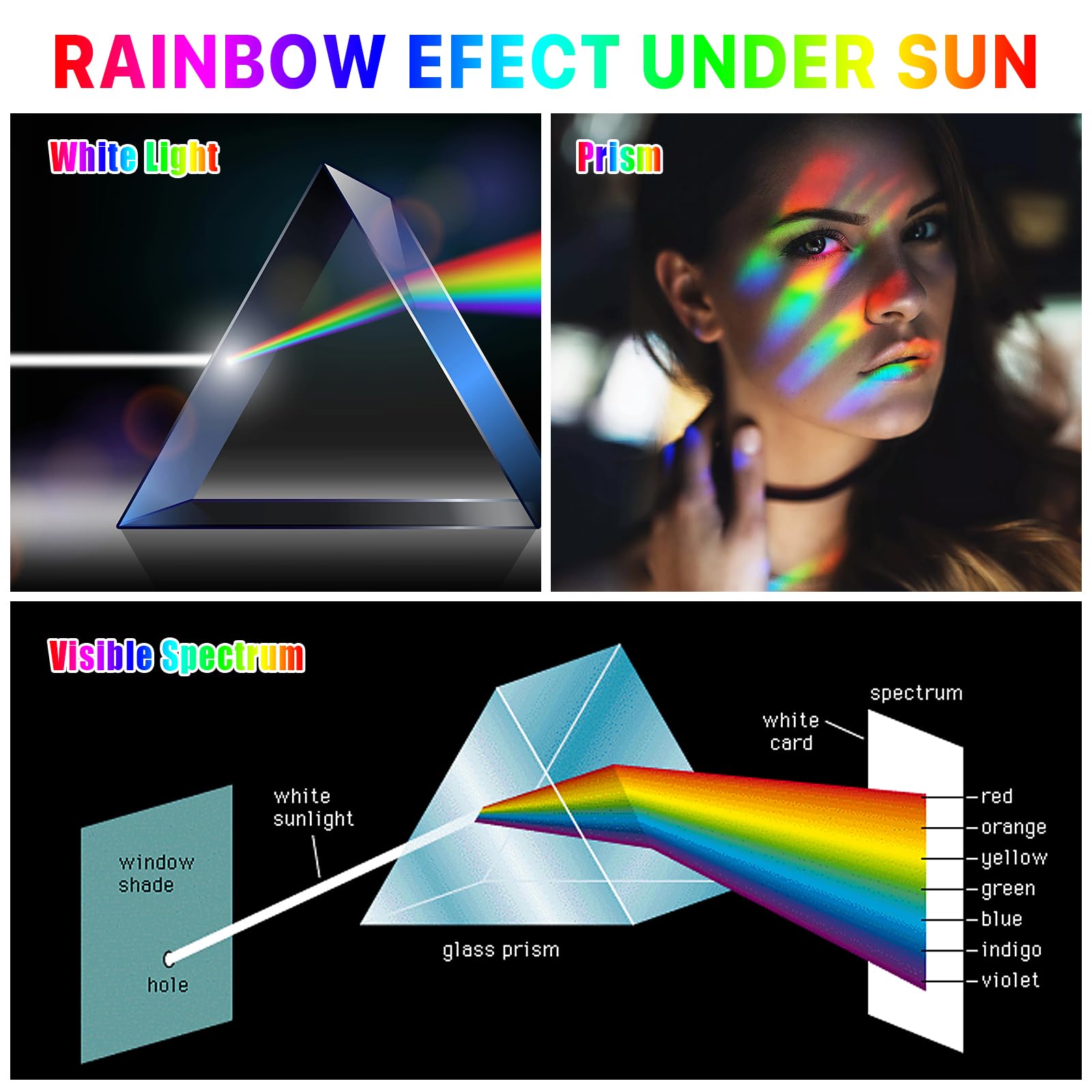 Supkiir 5 Pack K9 Optical Crystal Photography Prism Set With Crystal Ball Glass Triangular Prism Cube Lens Prism Ball And Optica