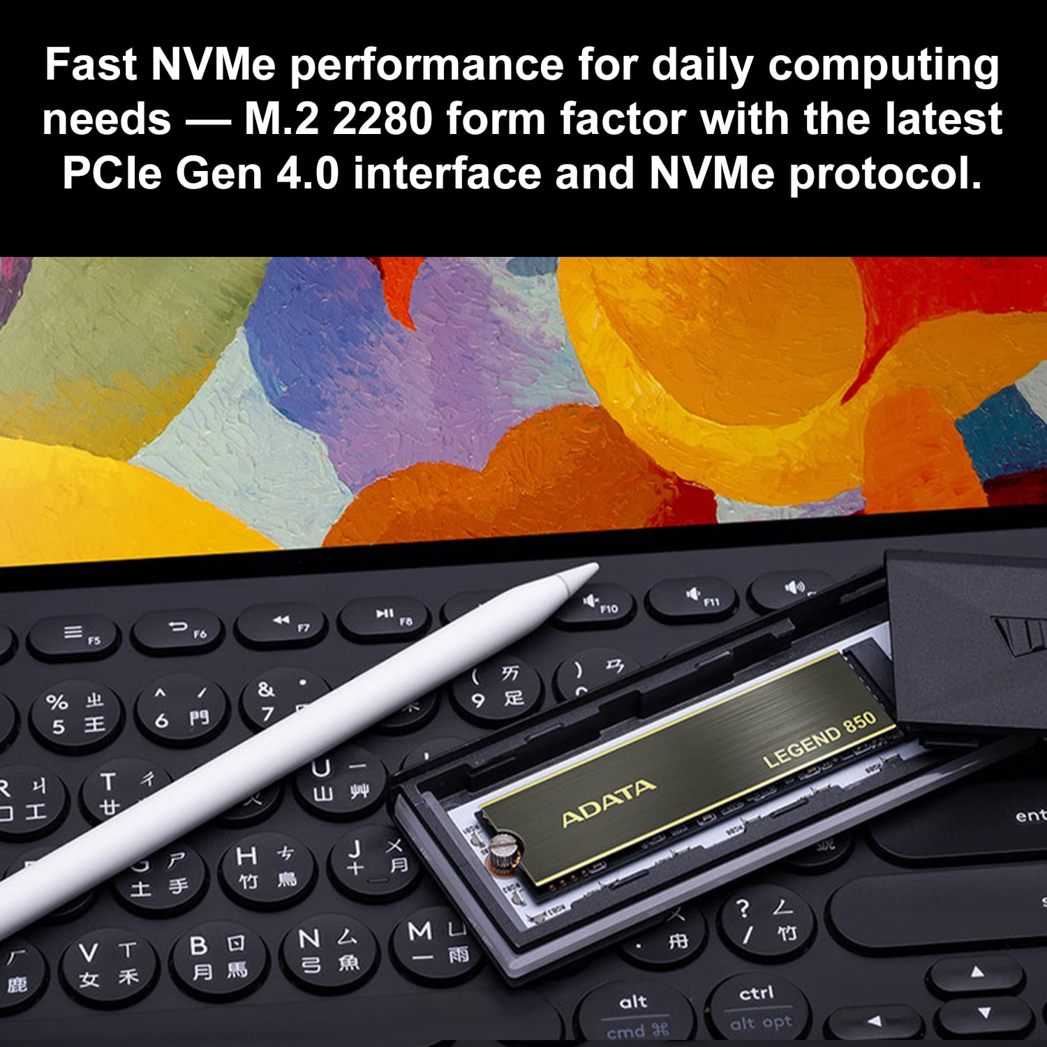 Adata 500Gb Ssd Legend 850 Lite, Nvme Pcie Gen4 X 4 M.2 2280 Internal Solid State Drive, Speed Up To 5,000Mb/S, Storage For Gami