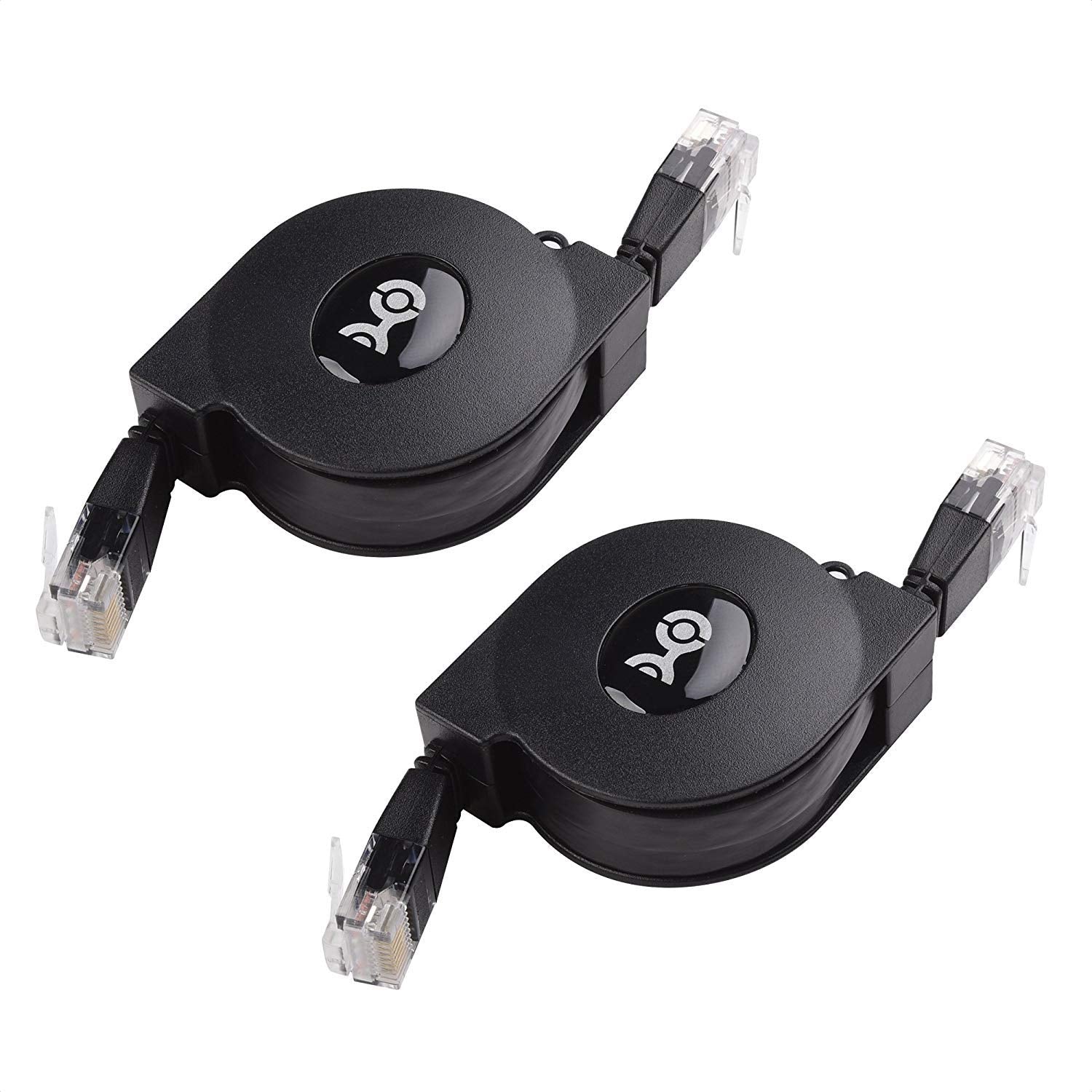 Cable Matters 2 Pack Retractable Ethernet Cable 3ft (Retractable Cat 5e Cable, Retractable Cat 5 Ethernet Cable, Cat5e Cable) Supporting 10/100/1000 Mbps Gigabit Ethernet