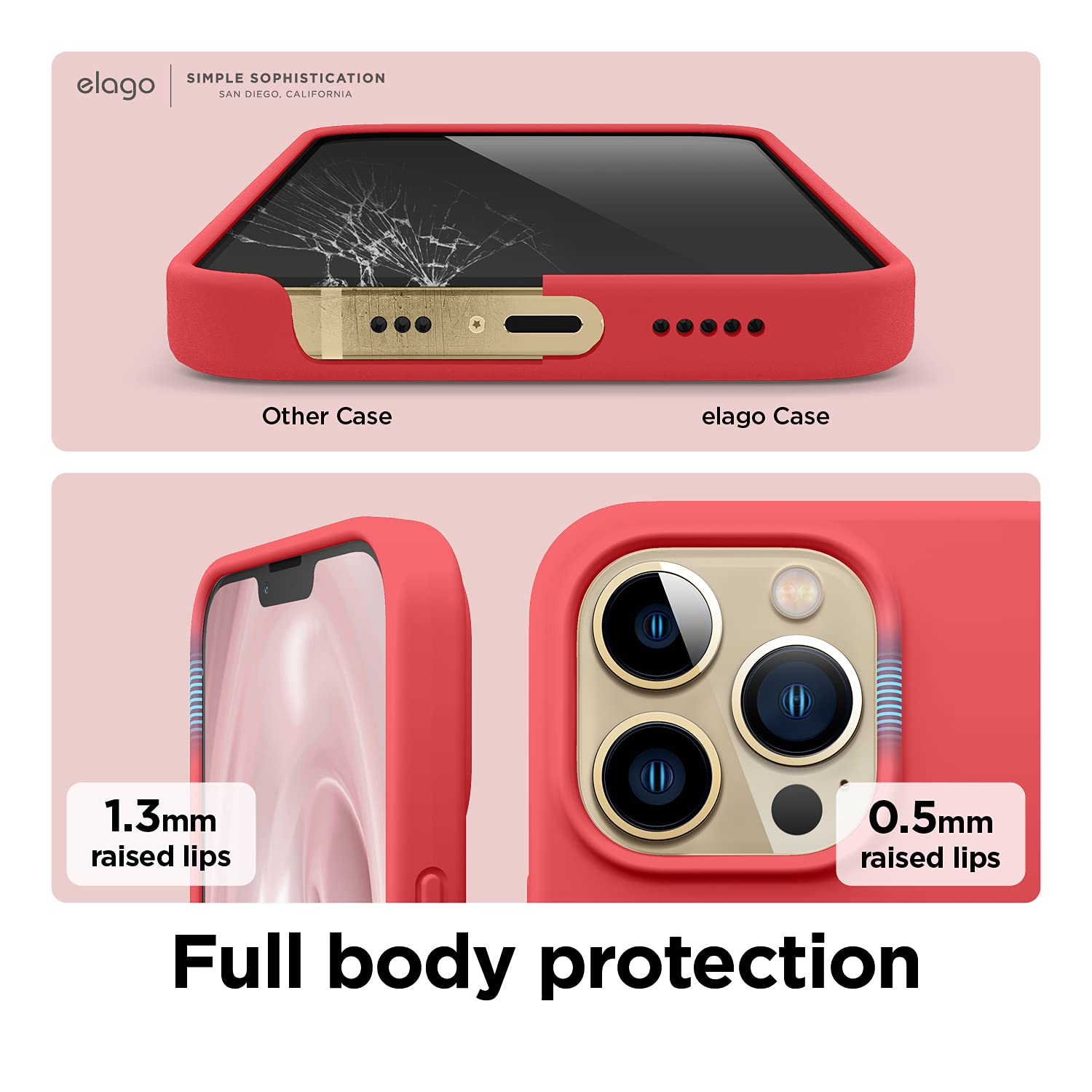 Elago Liquid Silicone Case Compatible With Iphone 13 Pro Case (6.1 Inch),Premium Silicone Full Body Protection   3 Layer Shockpr