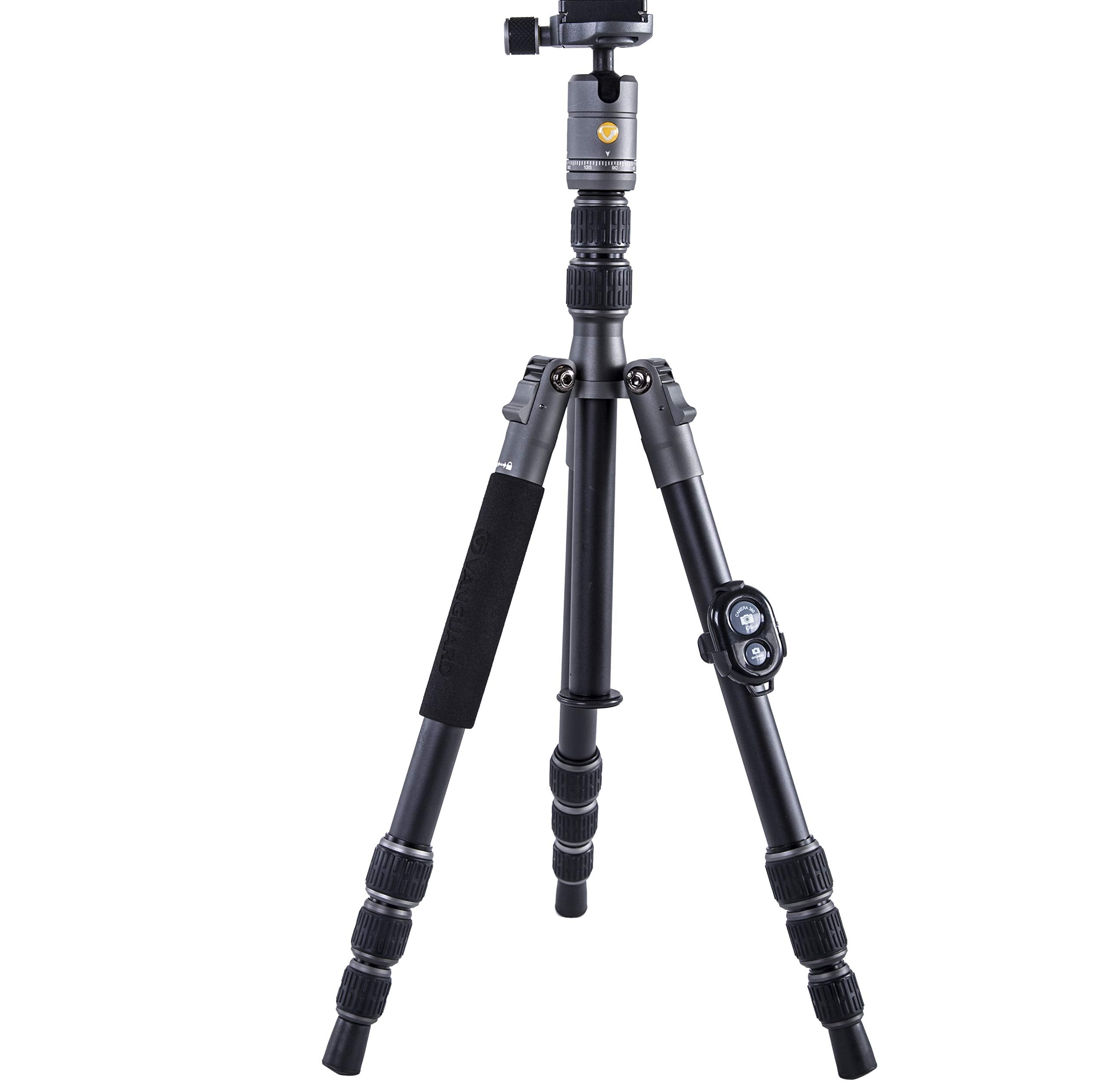Vanguard Veo3Go204Ab Aluminum Tripod With Ball Head, Monopod Option, Smart Phone Holder And Bluetooth Remote