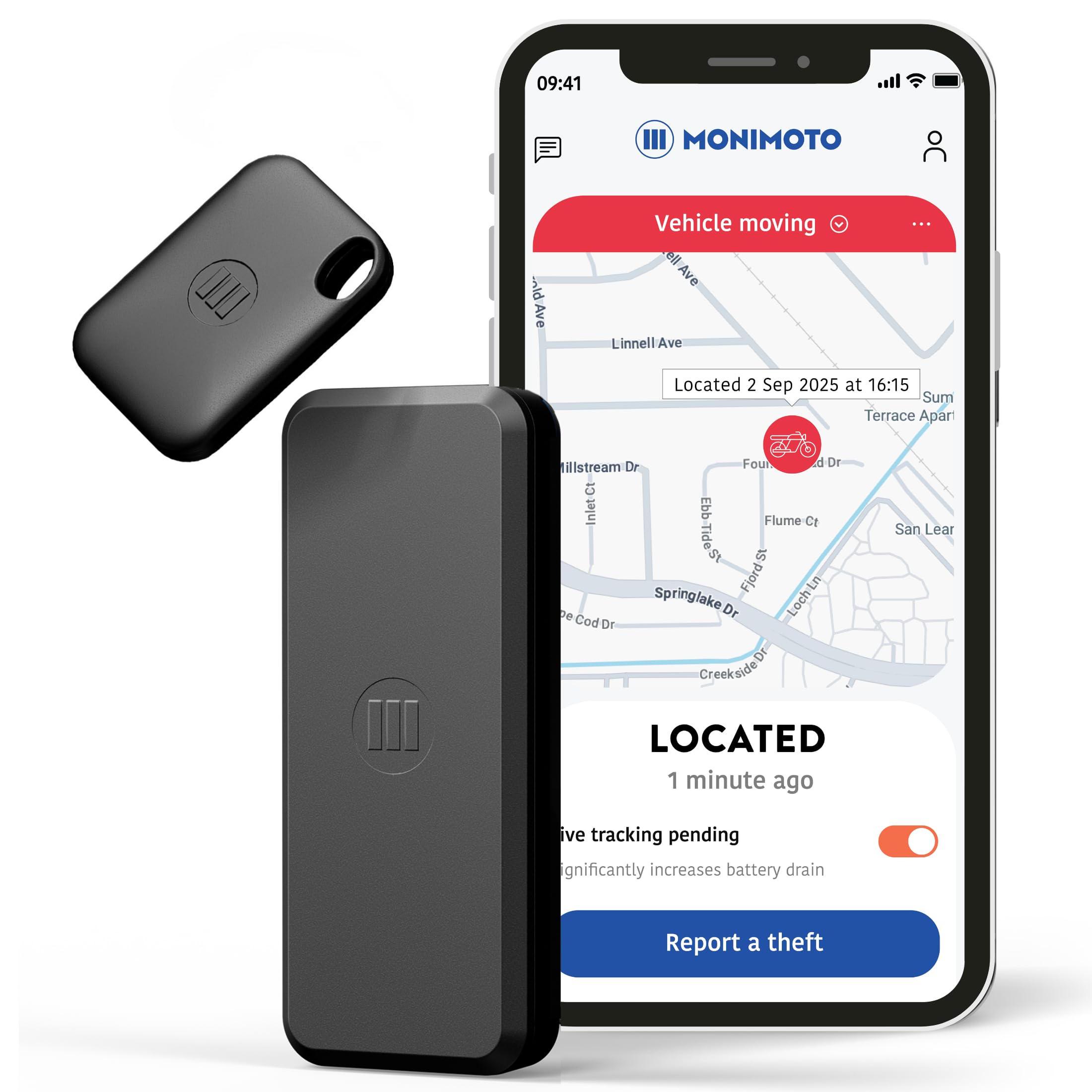 Monimoto 9 US Version Anti-Theft GPS Tracker for Vehicles - Wireless Alarm, Waterproof and Dustproof Build, Phone Call Alerts an