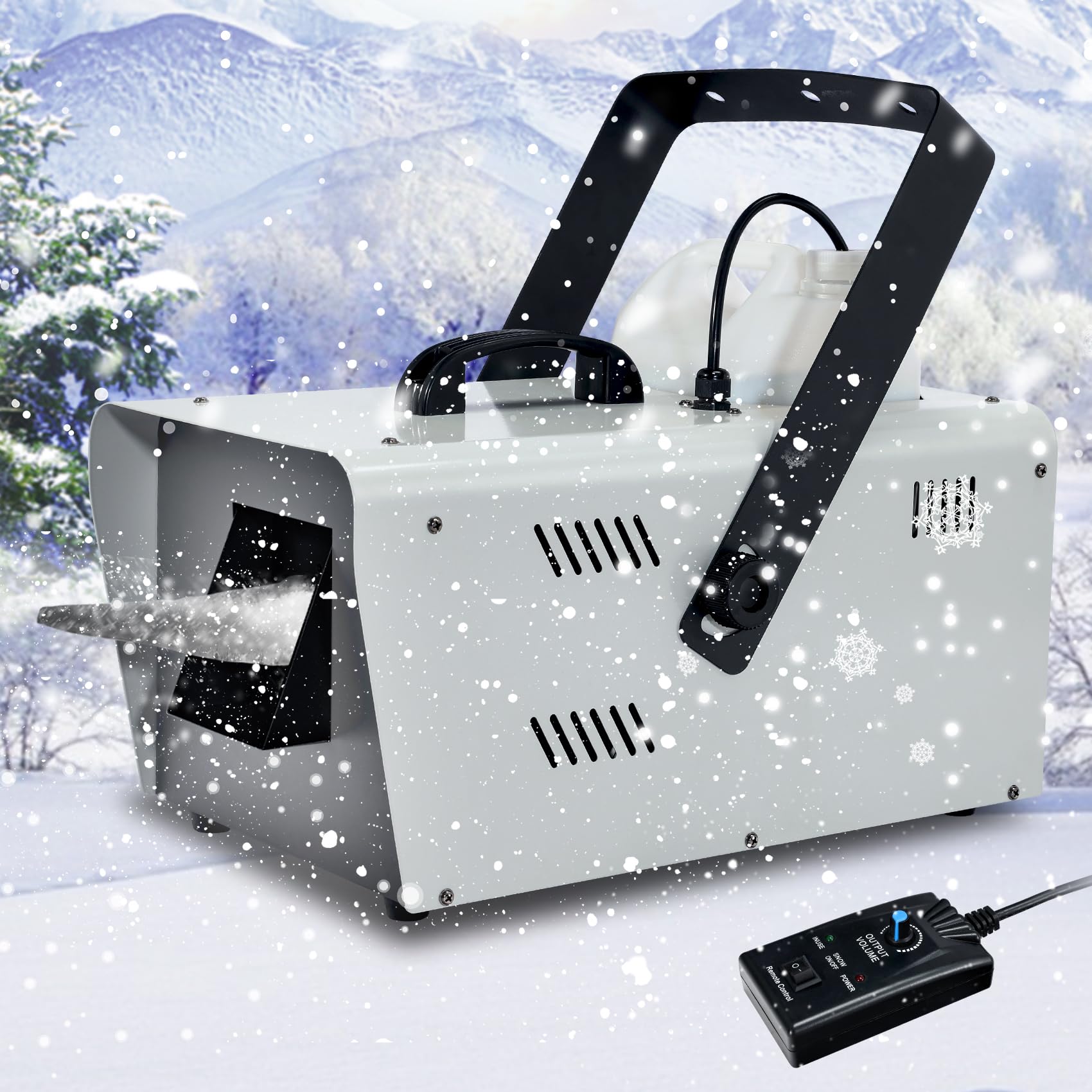Tcfundy Snow Machine 1500W Snow Making Machine Snowflake Maker For Christmas Wedding Kids Party Stage Effect With Wired Remote C