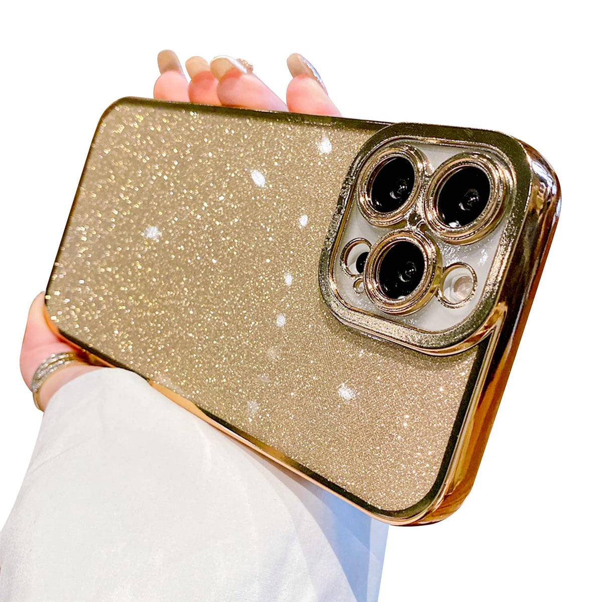 Fycyko Compatible With Iphone 13 Pro Case Glitter Luxury Cute Flexible Bling Cover Camera Protection Shockproof Phone Case For W