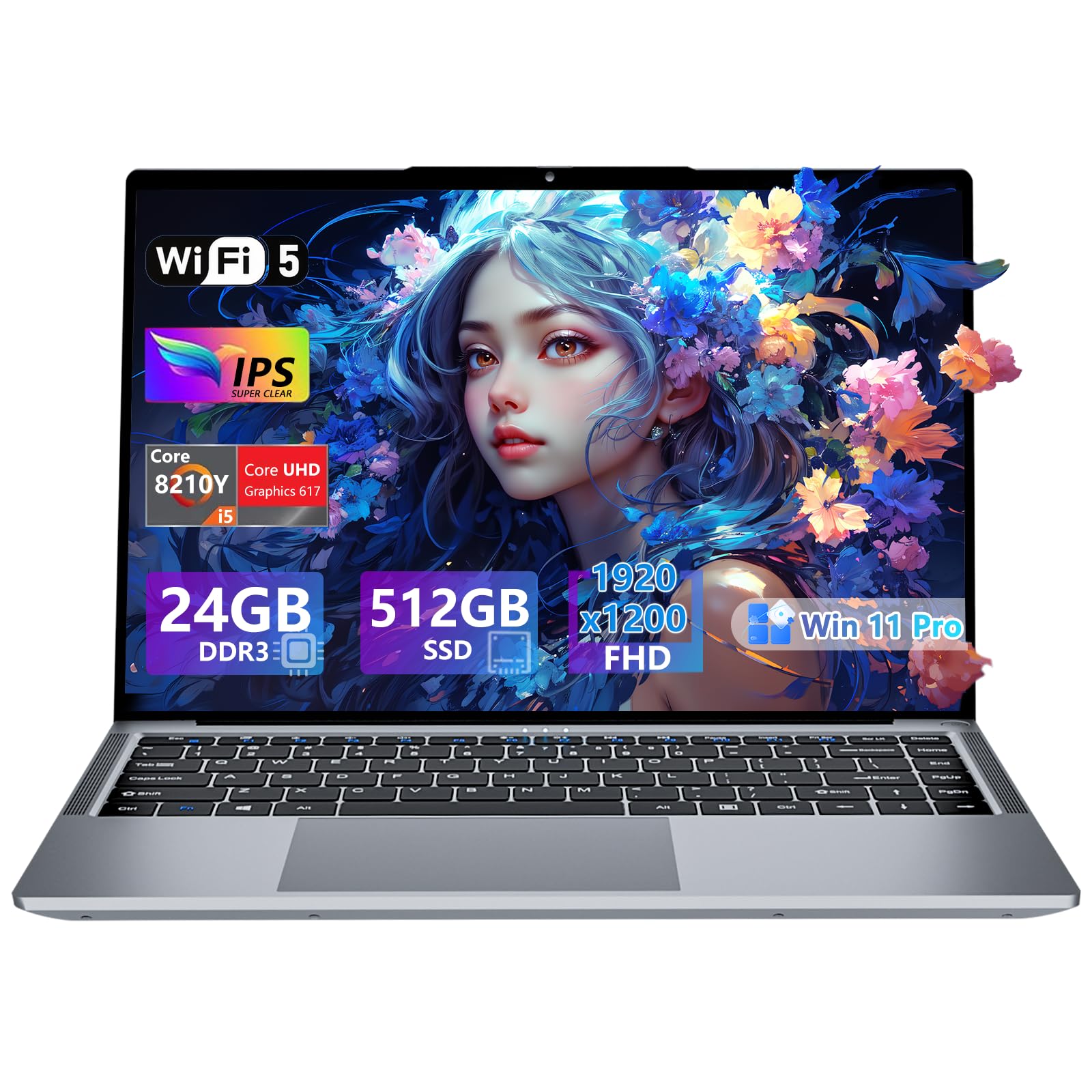 Gaming Laptop, 2026 Laptop i5, 15.6 inch Laptop Computer Up to 3.6GHz, Laptop Computers with 24GB RAM 512GB SSD, WIFI 5, BT5, FH