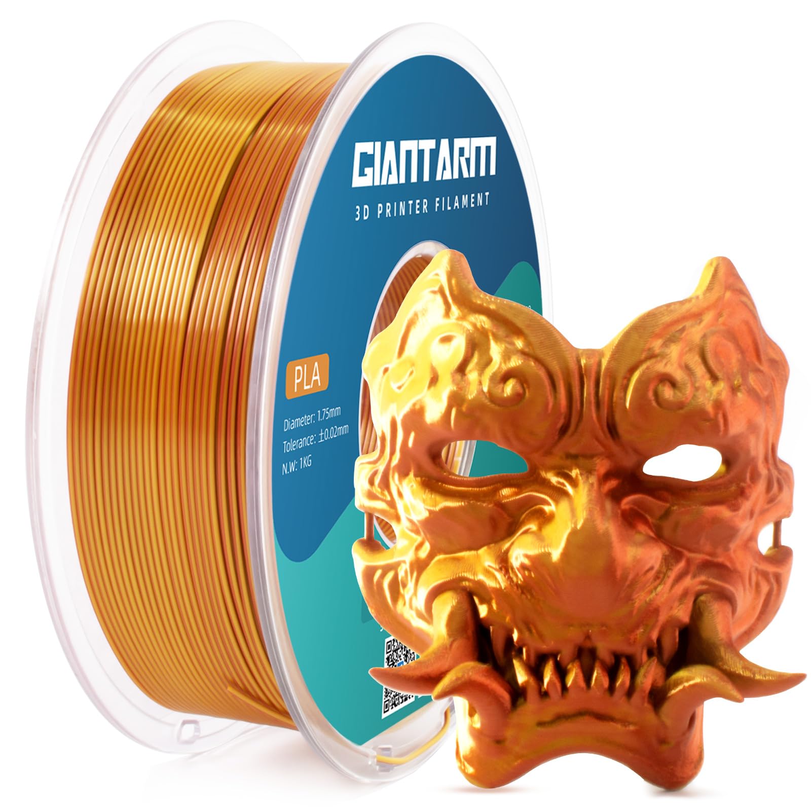 Giantarm Dual Color Pla Filament, Silk Pla Filament 1.75Mm +/ 0.02Mm,1Kg Spool(2.2Lbs) Vacuum Packaging, 3D Printing Filaments F