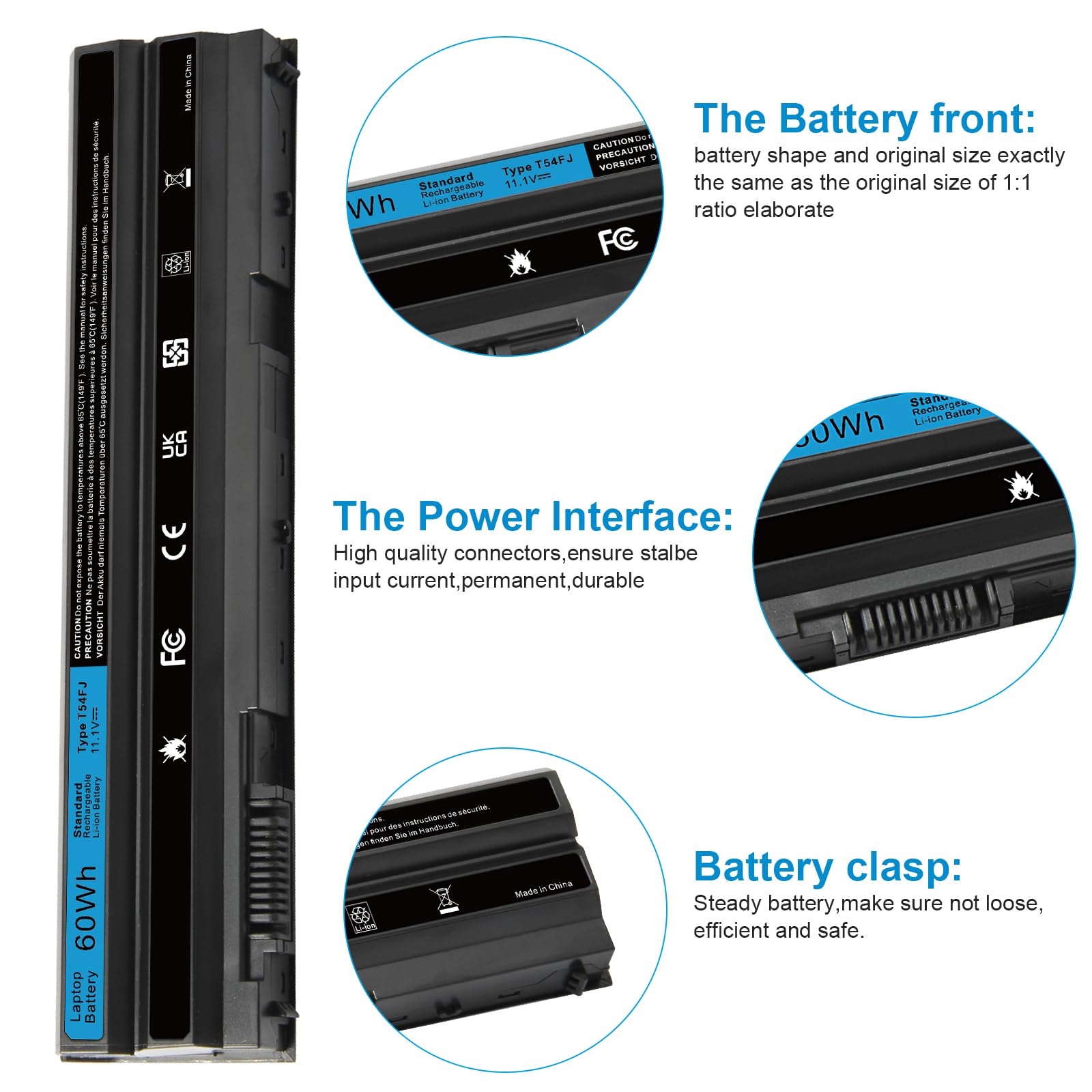 T54Fj M5Y0X 8858X Laptop Battery For Dell Latitude E6420 E6520 E6530 E5420 E5520 E5430 E5530 Inspiron 17R 7720 17R Se 7720 17R 5