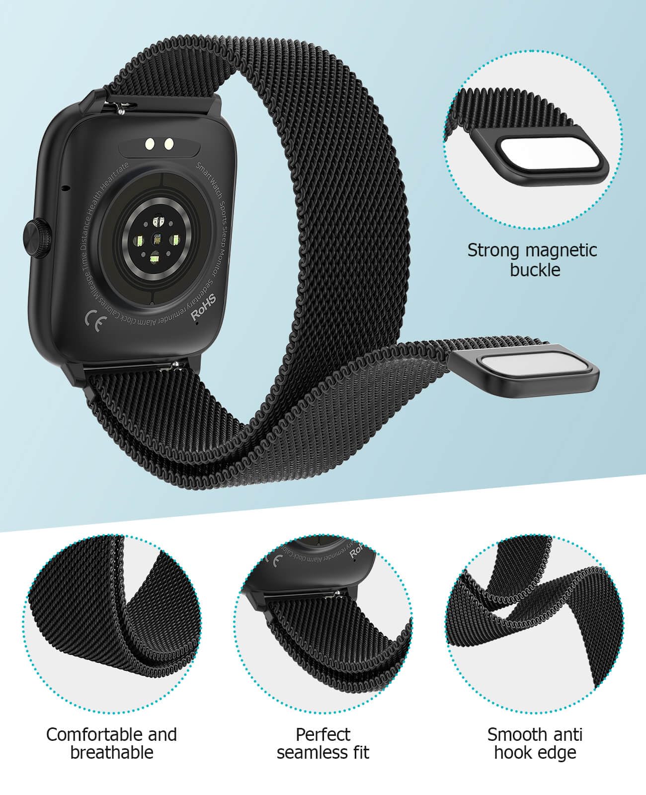 Smart Watch For Men With Blood Pressure Monitor, 2.06 '' Amoled Always-On Display, Ip68 Waterproof Fitness Tracker, 118 Sports M