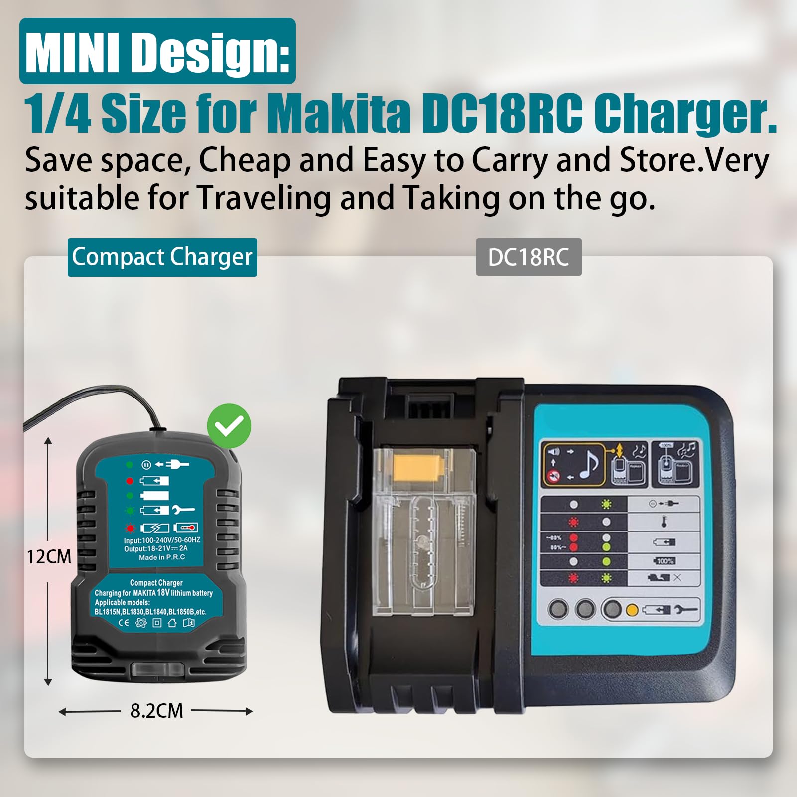 Jjxndo Dc18Rc 18 Volt Lithium Battery Charger Replacement For Makita 18V Lithium Ion Battery Bl1850 Bl1840B Bl1820 Bl1815 Bl1860