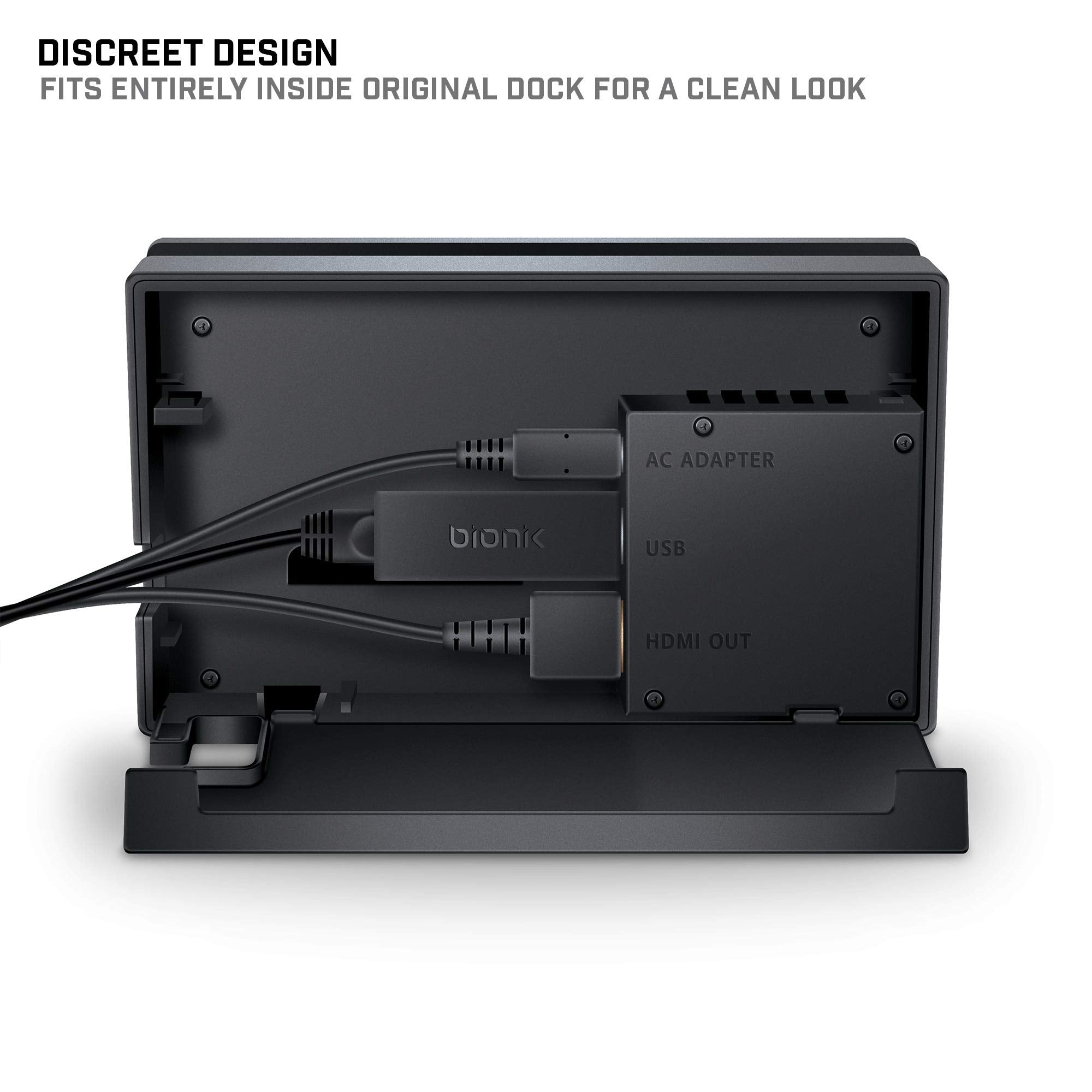 Bionik Giganet Adapter Usb 3.0 To Wired Ethernet: Compatible With Nintendo Switch, Fully Hidden In Dock Size, Gigabit 10/100/100