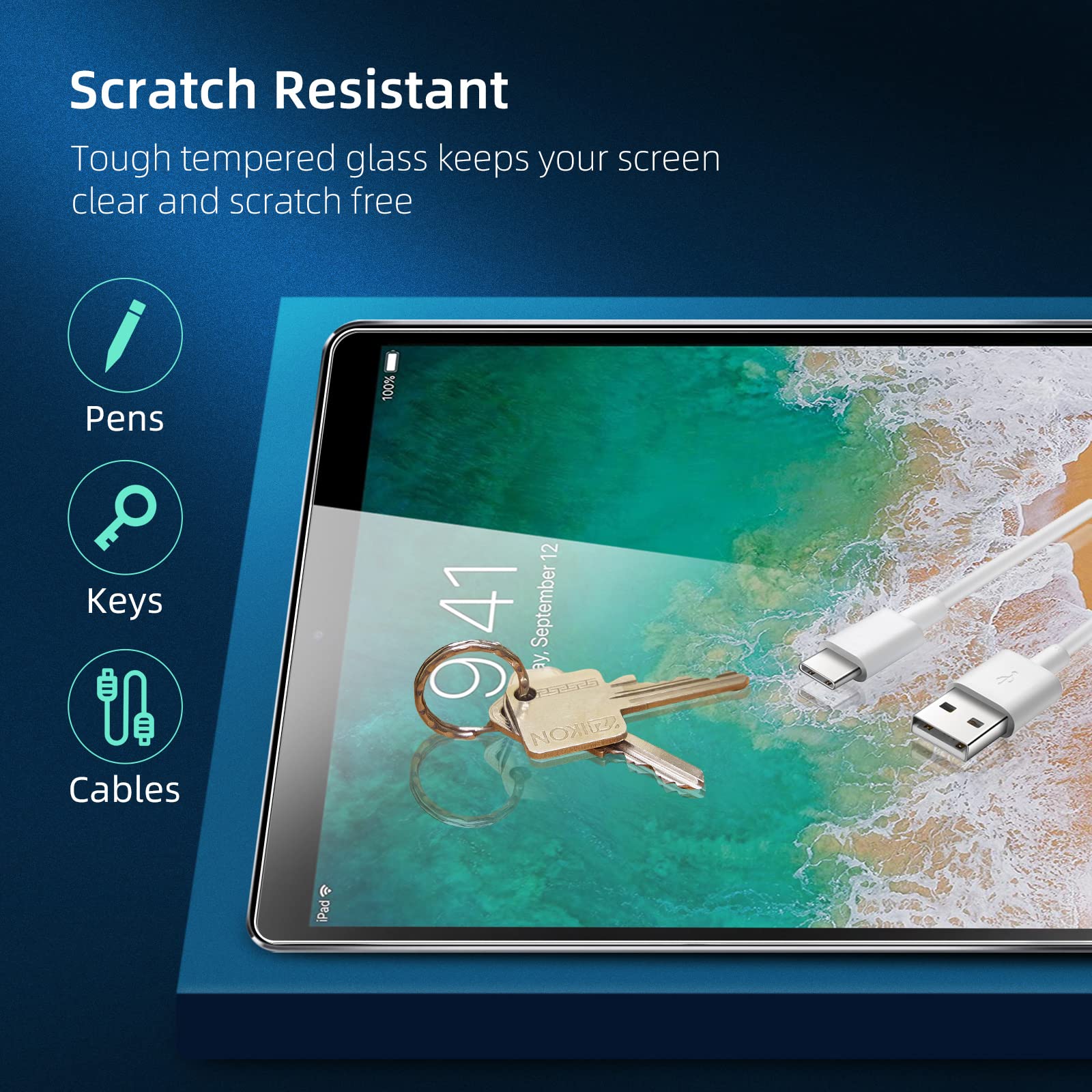 New'C 2 Pack Designed For Ipad 9.7 Inch (2018/2017,6Th/5Th Generation),Ipad Air 1,Ipad Air 2,Ipad Pro 9.7 Inch Screen Protector