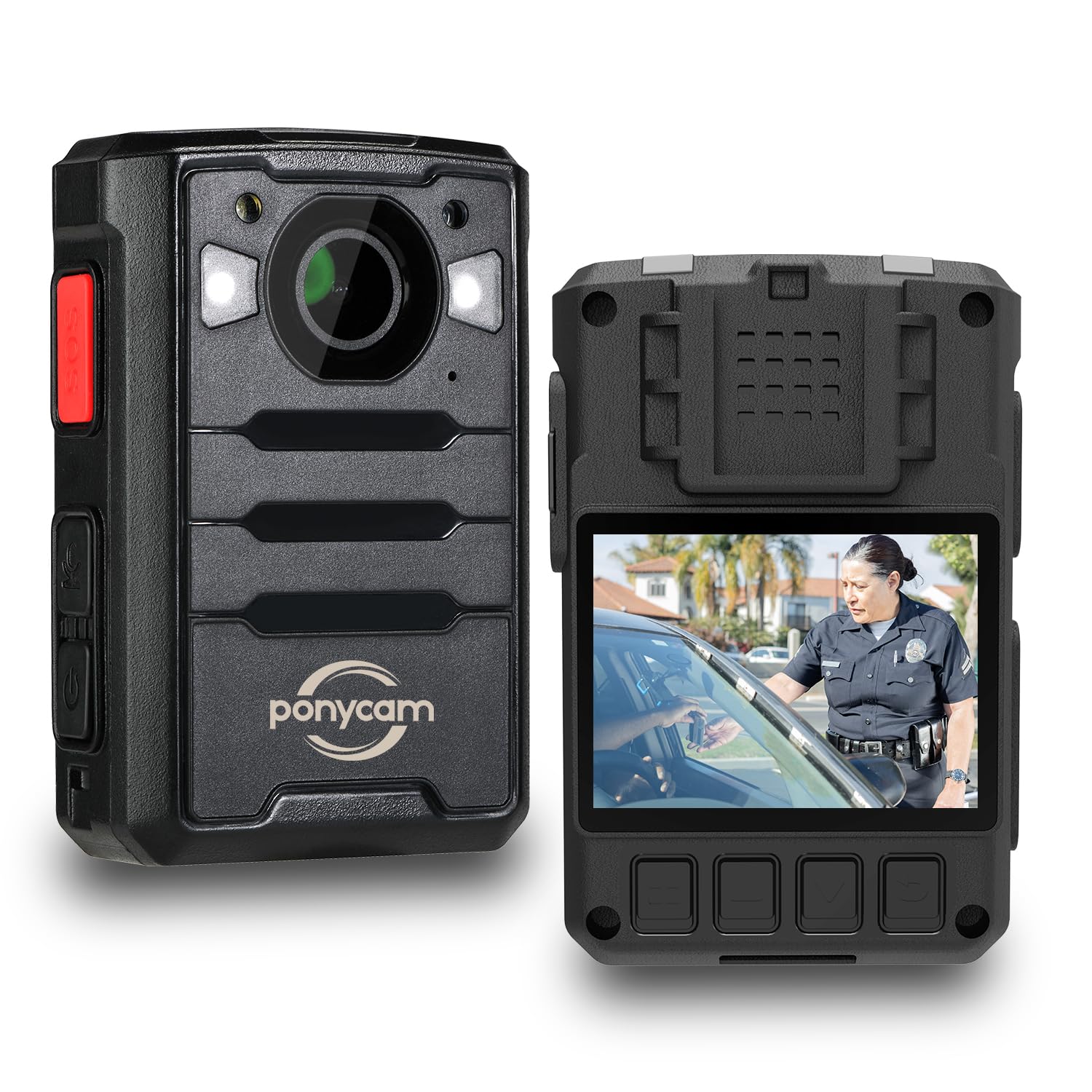 ponycam 1440P 4G GPS Body Camera, SIM Card Included, 17H Record Time, 3600mAH Battery, 128G Memory Audio Video Recording and Int