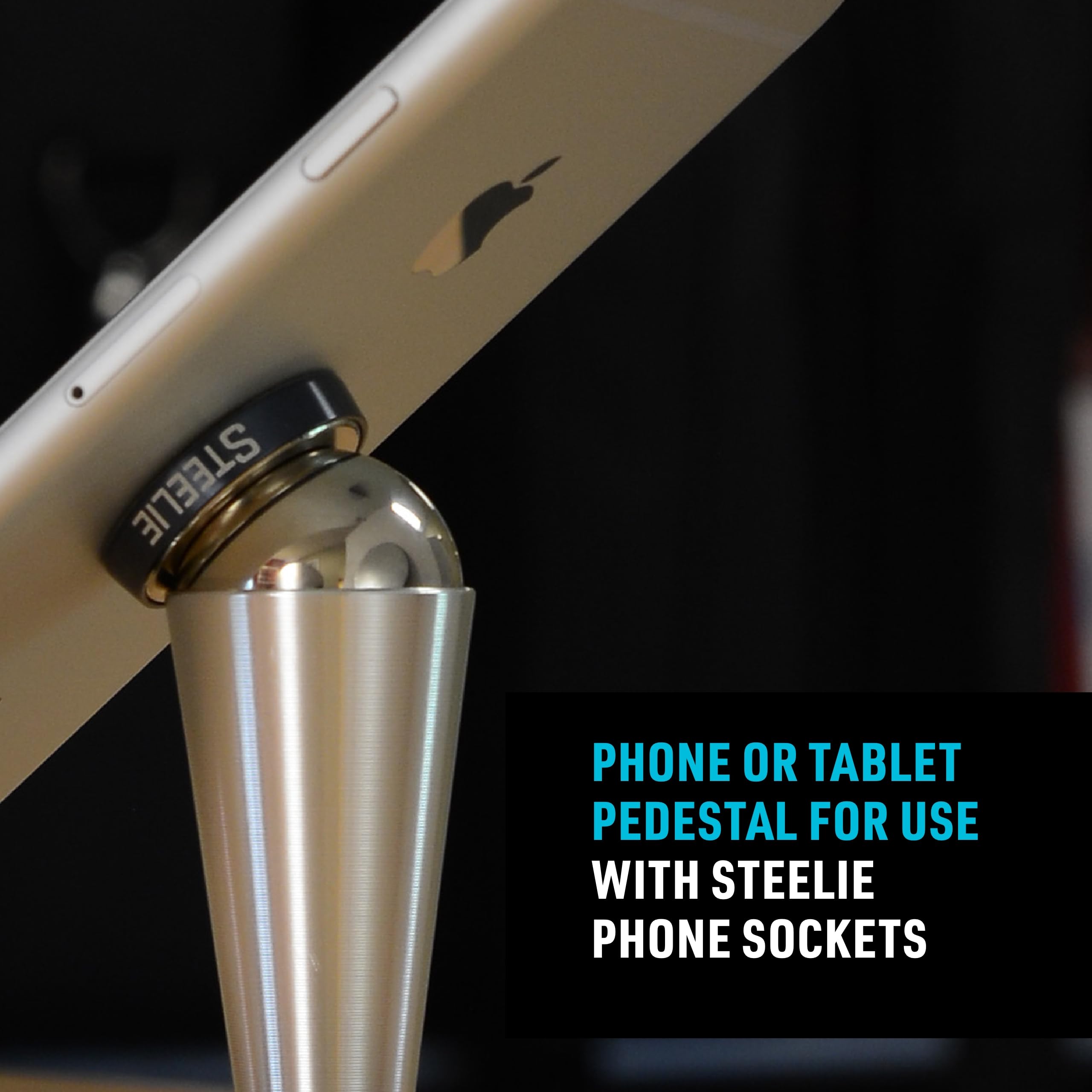 Nite Ize Steelie Pedestal Mount - Tabletop Stand Compatible With Magsafe Iphones & Tablets - Magnetic Desk Phone Mount - Phone H