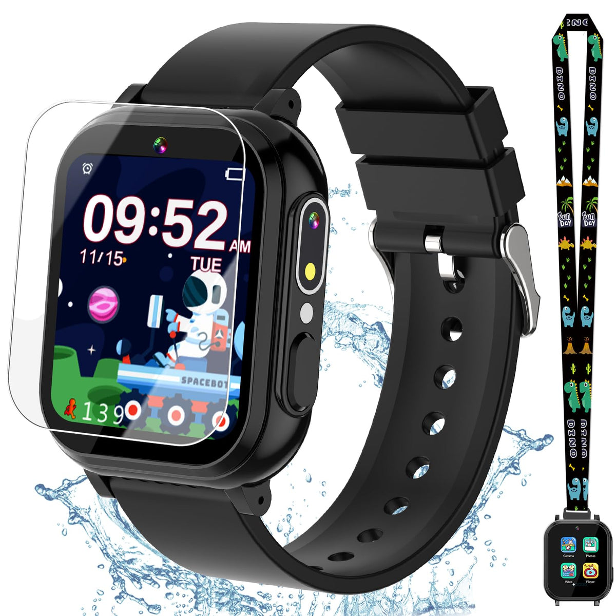 Kids Waterproof Smart Watch Boys Toys Age 5-12 With 32 Games, Dual Camera, Habit Tracking, Music Player, Video, Alarm Clock, Hd 