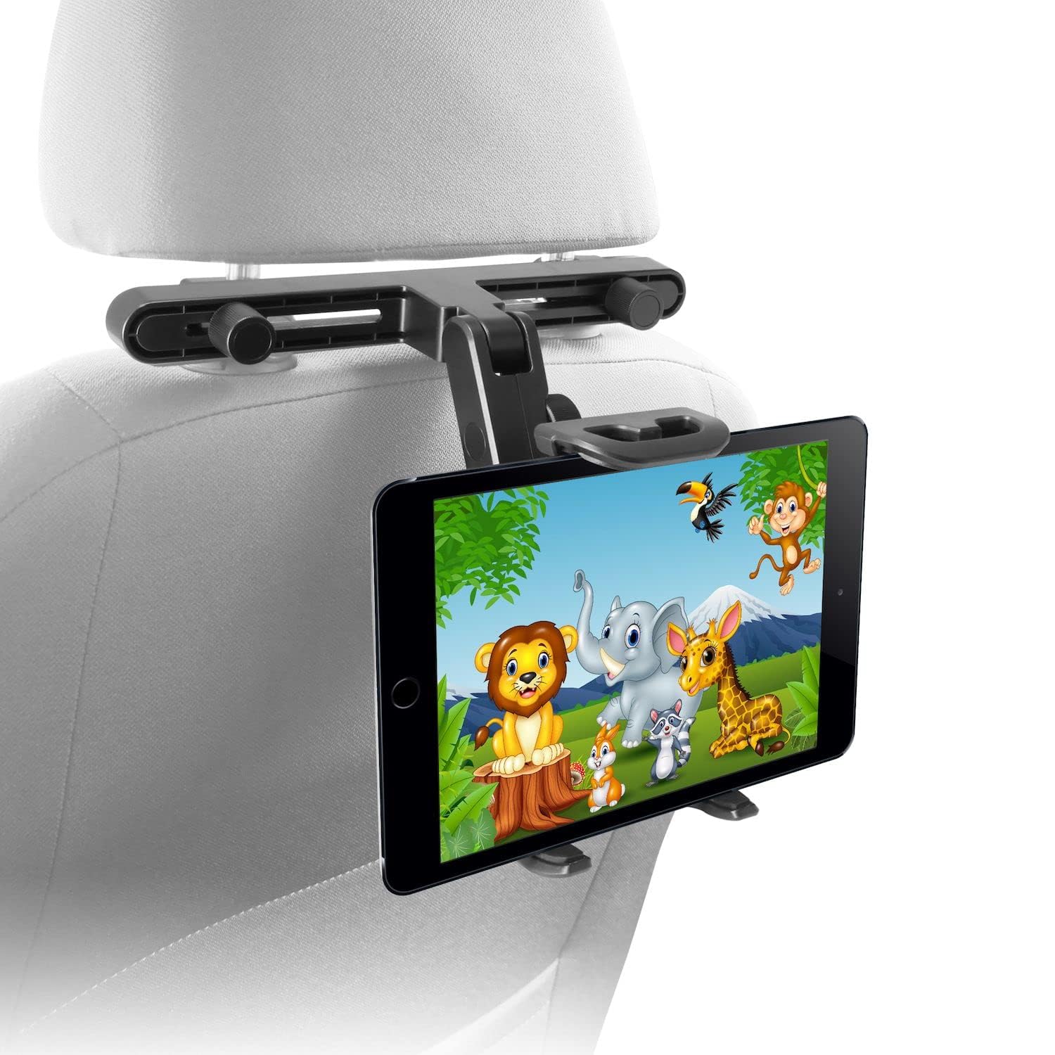 Macally Tablet Holder for Car Headrest | iPad Backseat Mount for Kids | Fits 4.7-11 Devices | Perfect for Long Car Trips