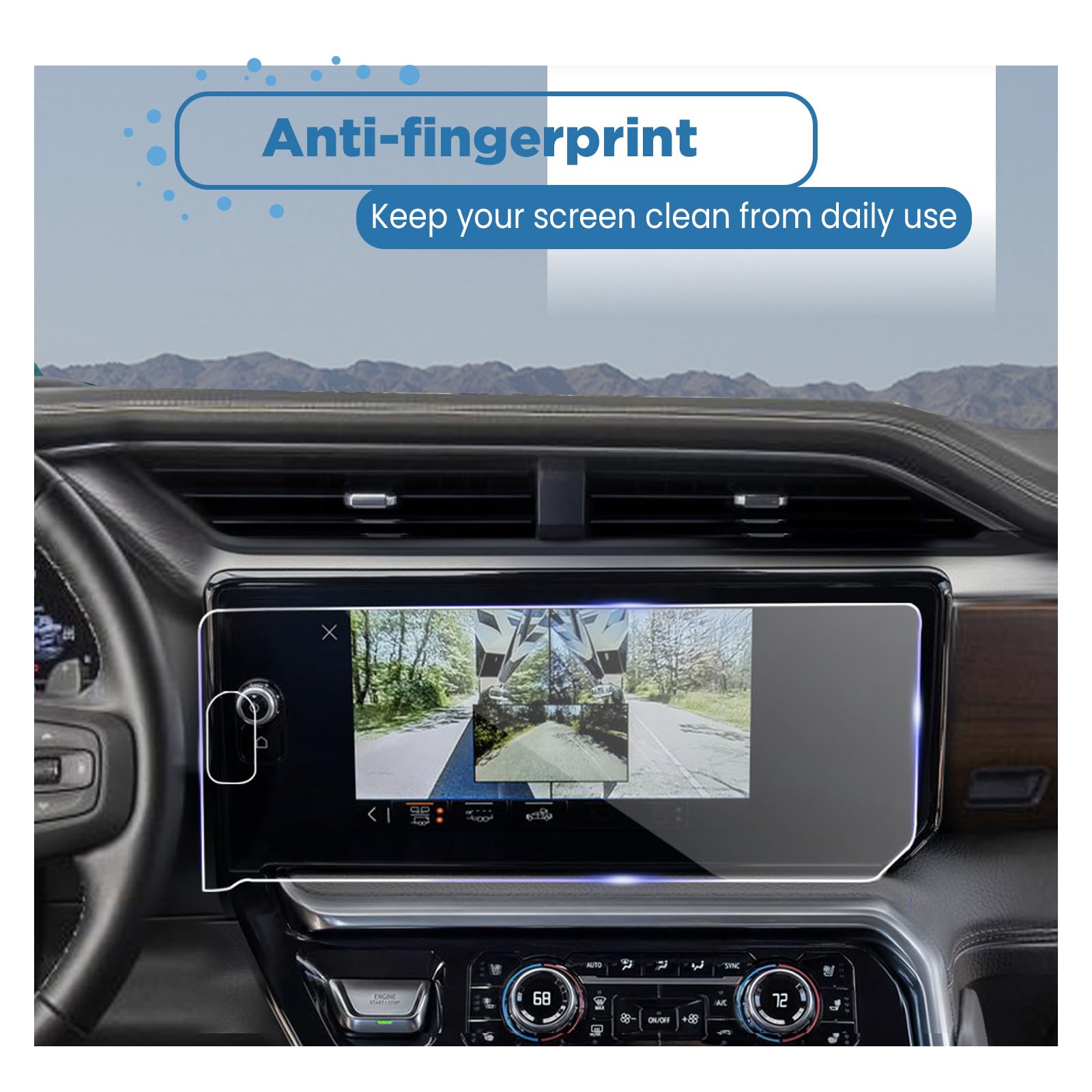 Carwiner Screen Protector For Chevy Chevrolet Silverado & Gmc Sierra 13.4� 2022 2025 1500 2500 3500 For Chevy Silverado Anti Glare Fingerprint Navigation Protection Tempered Glass Accessories