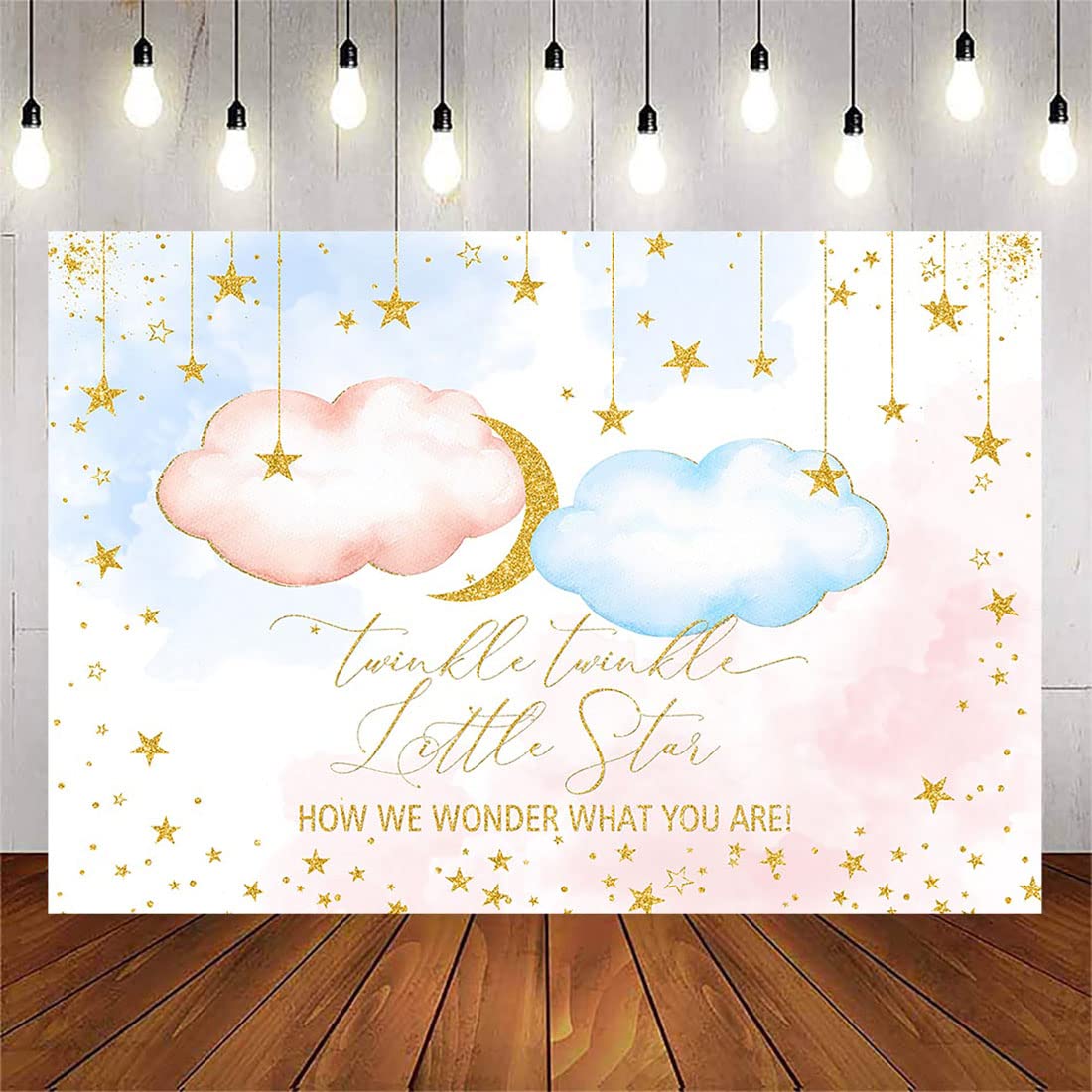 Avezano Twinkle Twinkle Little Star Gender Reveal Backdrop Boy Or Girl How We Wonder What You Are Party Background Decorations P