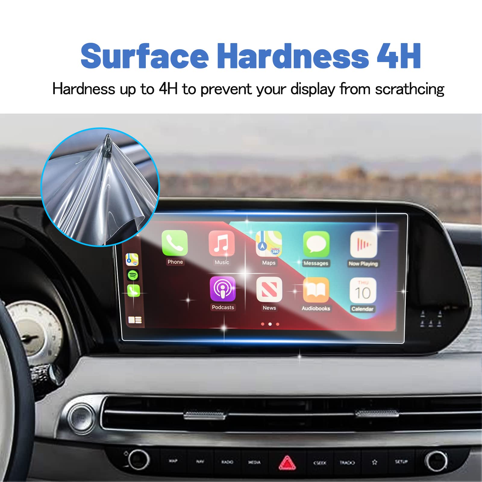 Shaohao For 2024 2025 Hyundai Pasalide Screen Protector 12.3 In, For 2023 2024 2025 Hyundai Palisade Accessories (Se/Sel/Xrt/Limited/Calligraphy) 12.3 In Clear Plastic Palisade Screen Protector 2 Pcs