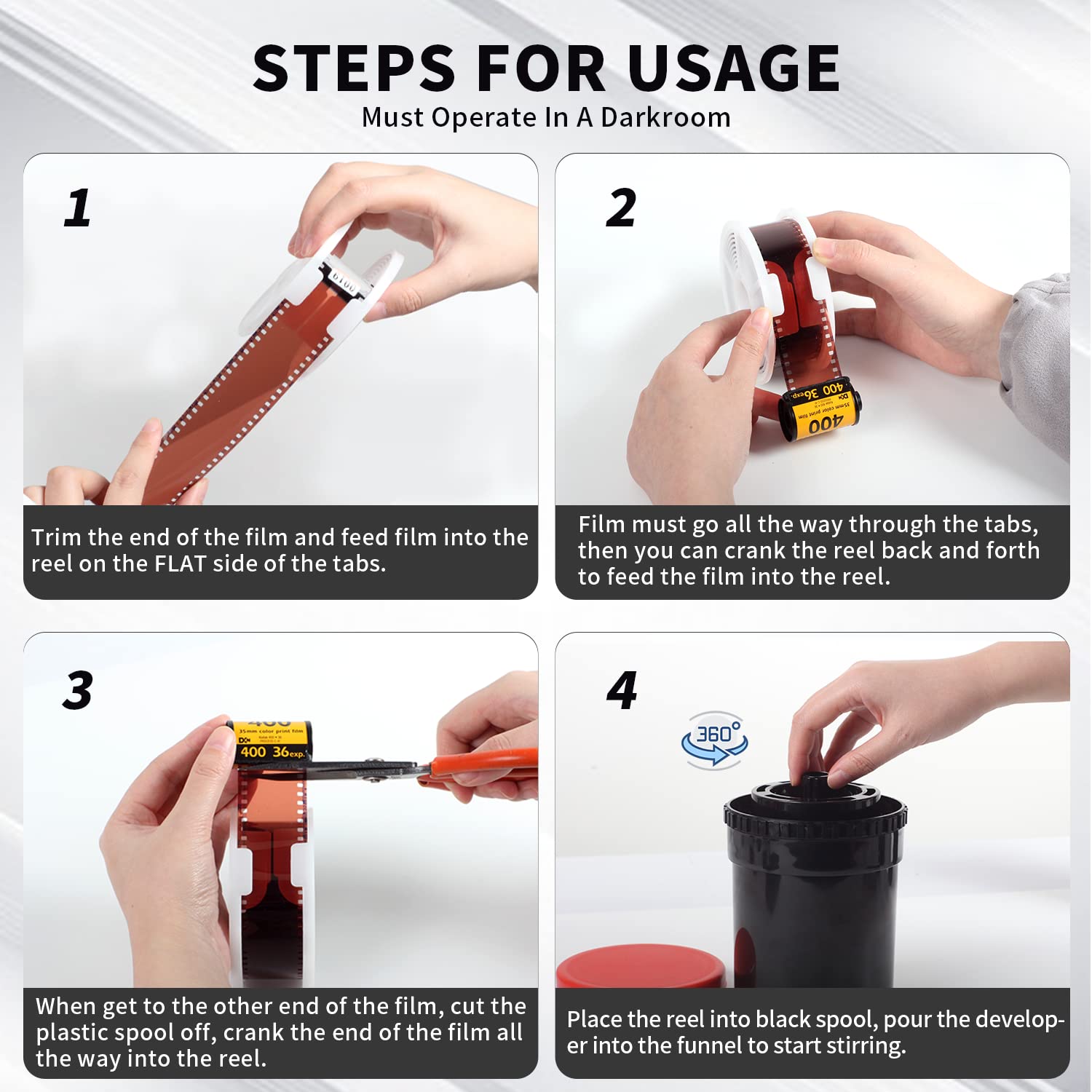Universal Compact Developing Tank 2 Spiral Reel For Processing 120 135 126 127 B/W Film Camera Film Processing Equipment
