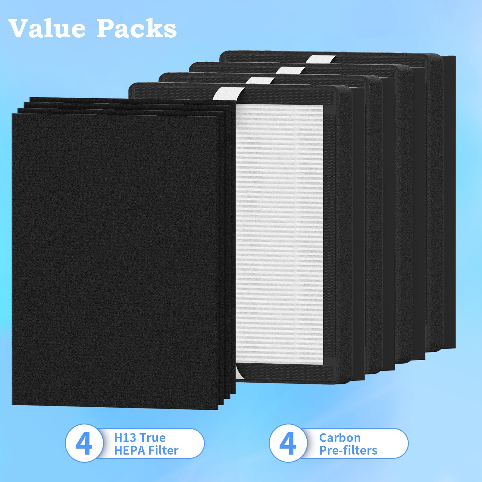 Xbww 4 Packs Replacement Filter B Compatible With Idylis Ac 2125,Ac 2126, Iap 10 125, Iapc 40 140, Iap 10 150, Iap 10 050 Air Cl