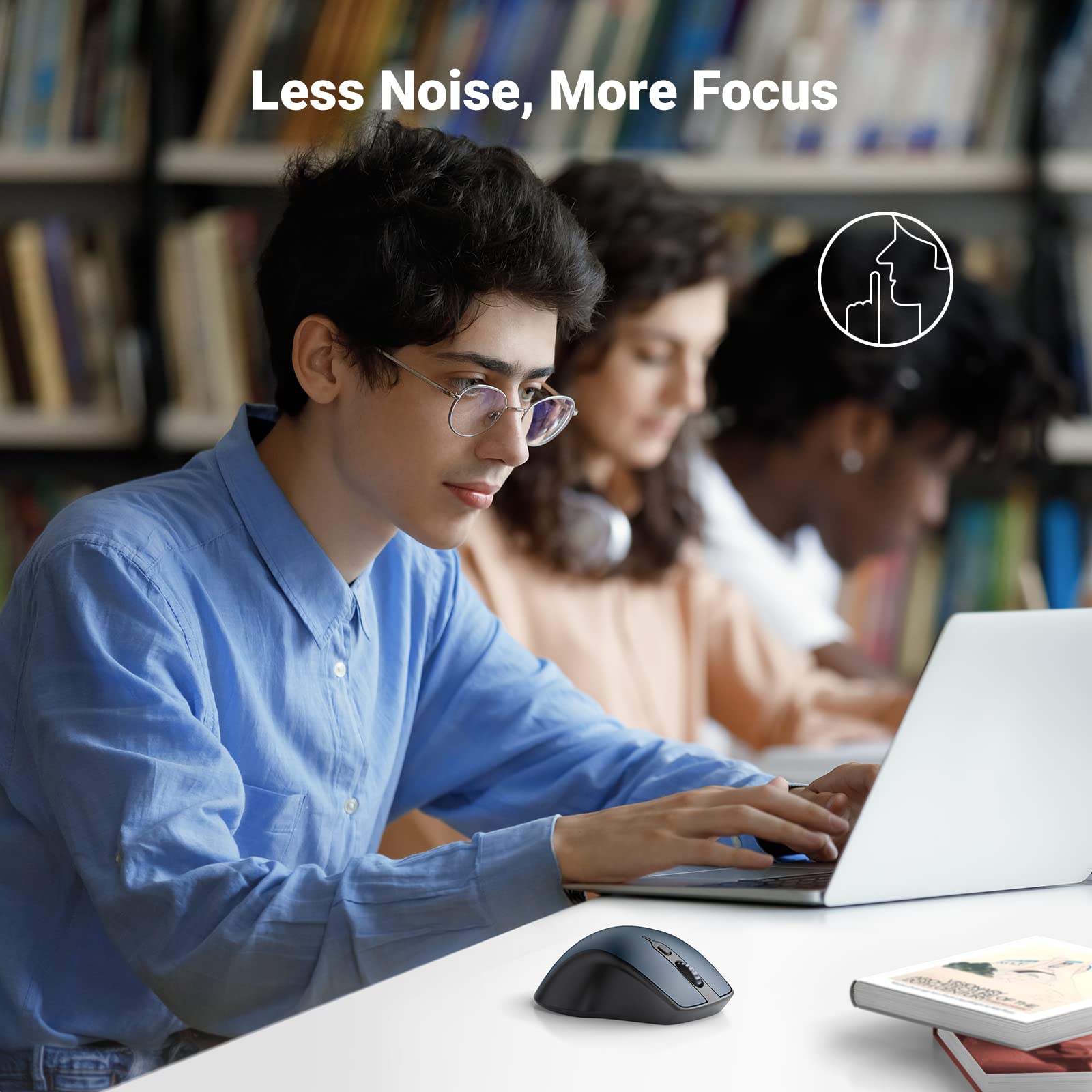 Ugreen Wireless Mouse, Ergonomic Bluetooth 5.0 Mouse For Laptop, 2.4G Cordless With Usb Receiver, 1000/1600/2000/4000 Dpi, 5 But