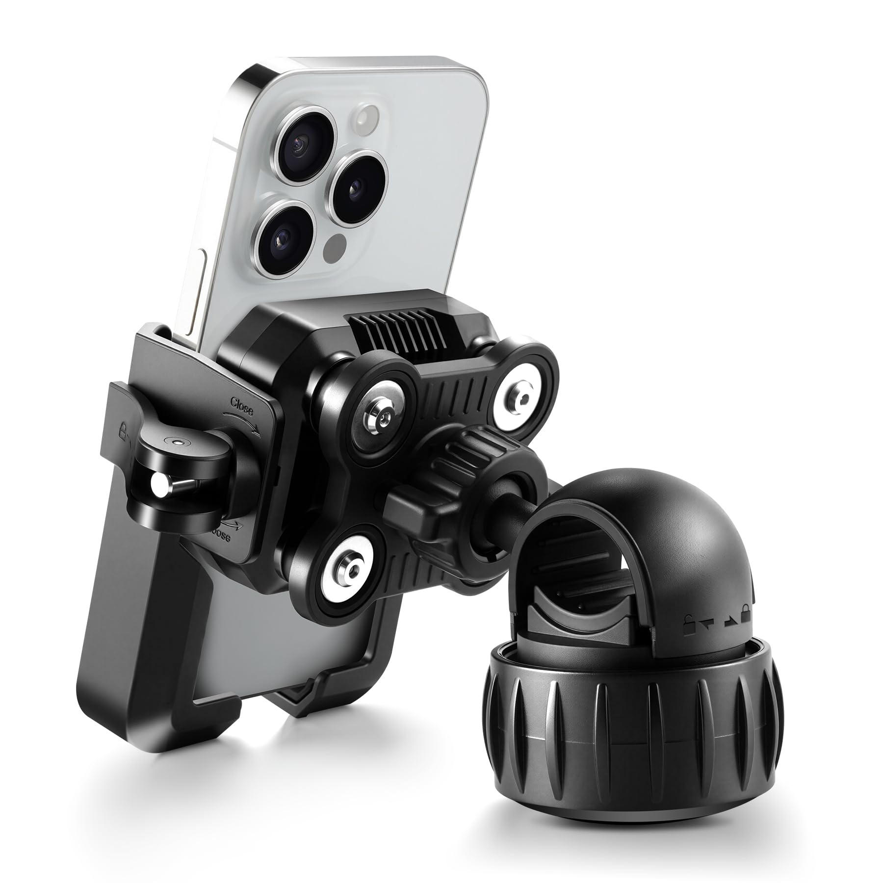 Justtop Motorcycle Phone Mount Holder,Bike Phone Mount Holder[Unobstructed Camera],For Iphone And More 4.7''-7'' Smartphones,Mot