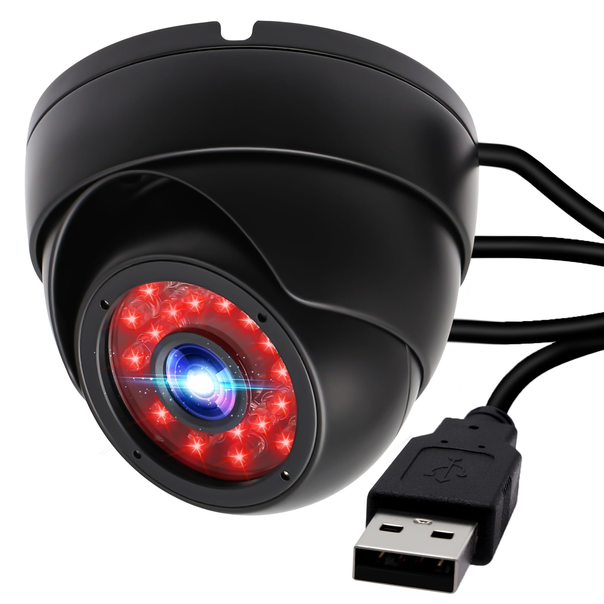 Ifwater Usb Dome Security Camera 2Mp Day Night Weatherproof Surveillance Cctv Camera 1080P Dome Outdoor Camera Work With Smart H