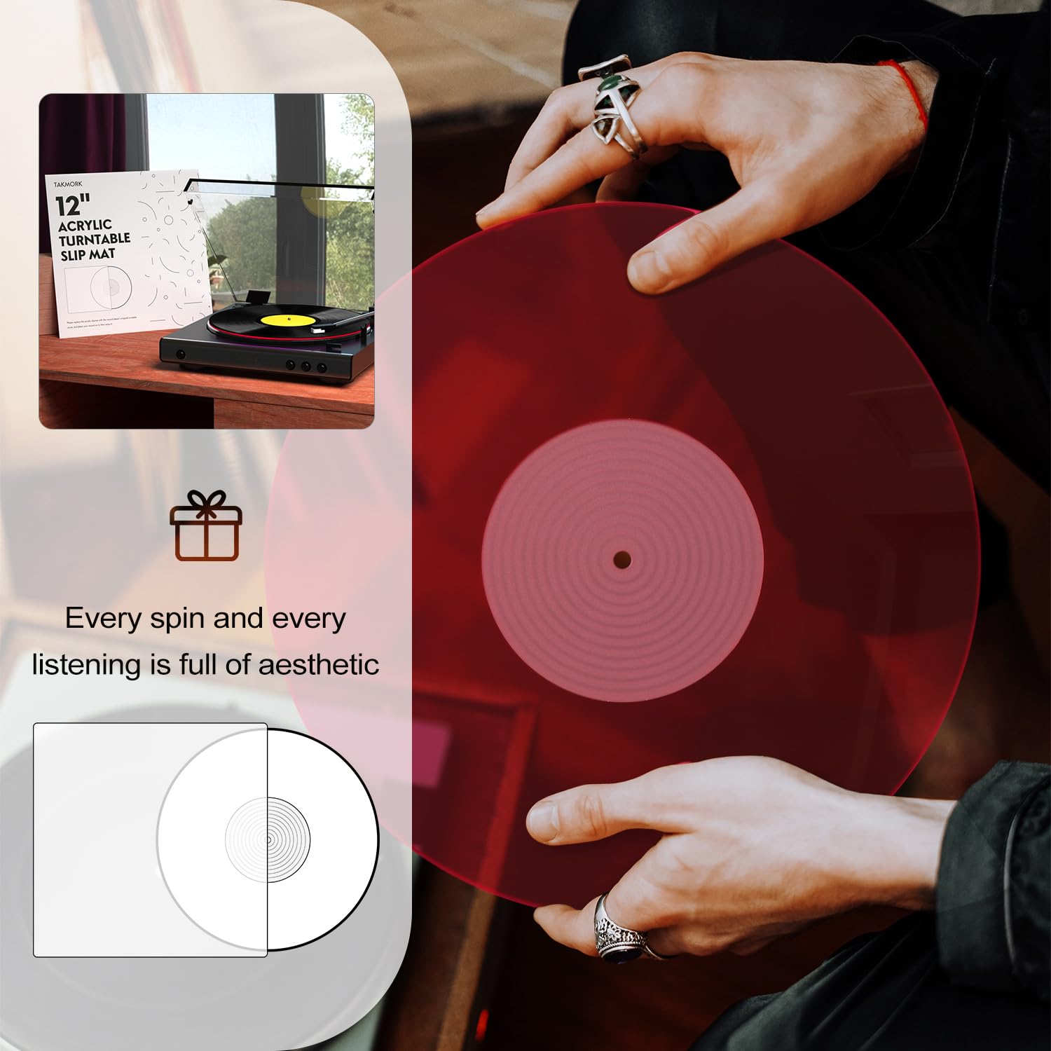 Turntable Mat Record Platter Slipmat: Acrylic Record Player Platter Vinyl Slip Mats For Turntables Antistatic Tighter & Defined