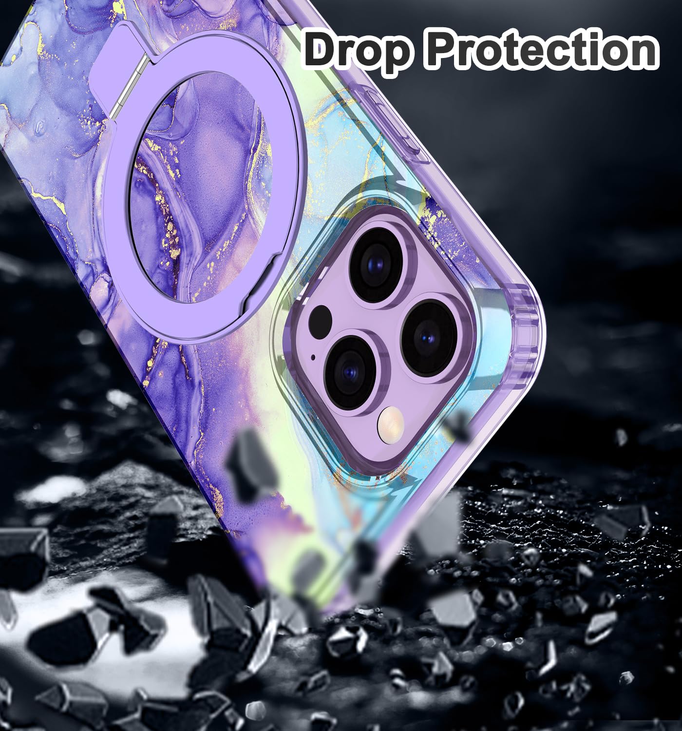 Lamcase For Iphone 14 Pro Case With Magnetic Invisible Ring Stand [Compatible With Magsafe], Full Body Rugged Slim Women Men Gir