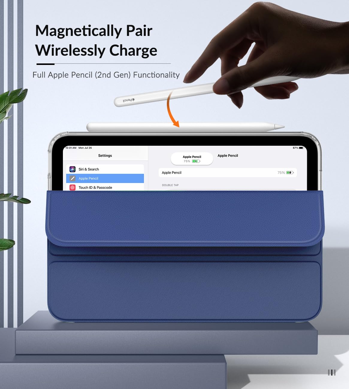 MoKo Case Fit New iPad Mini 7 (A17 Pro) 2024, iPad Mini 6th Generation Case 2021 (8.3 inch), iPad Mini 6 Case, Soft TPU Translucent Frosted Back Cover Case for iPad Mini 7th, Navy Blue