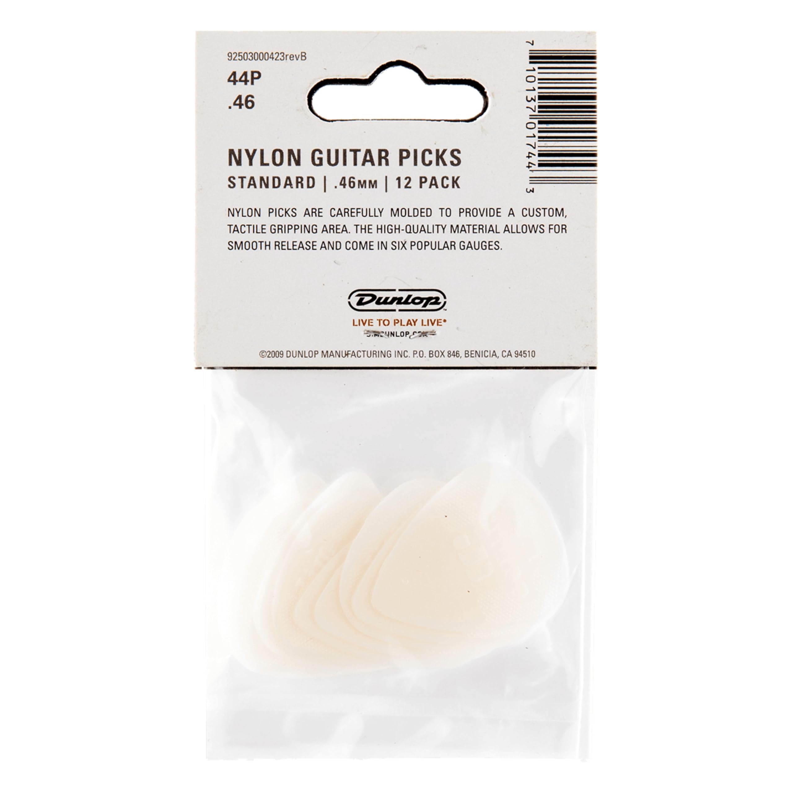 Dunlop 44 Plektren Nylon Standard Cream 0.46 Mm