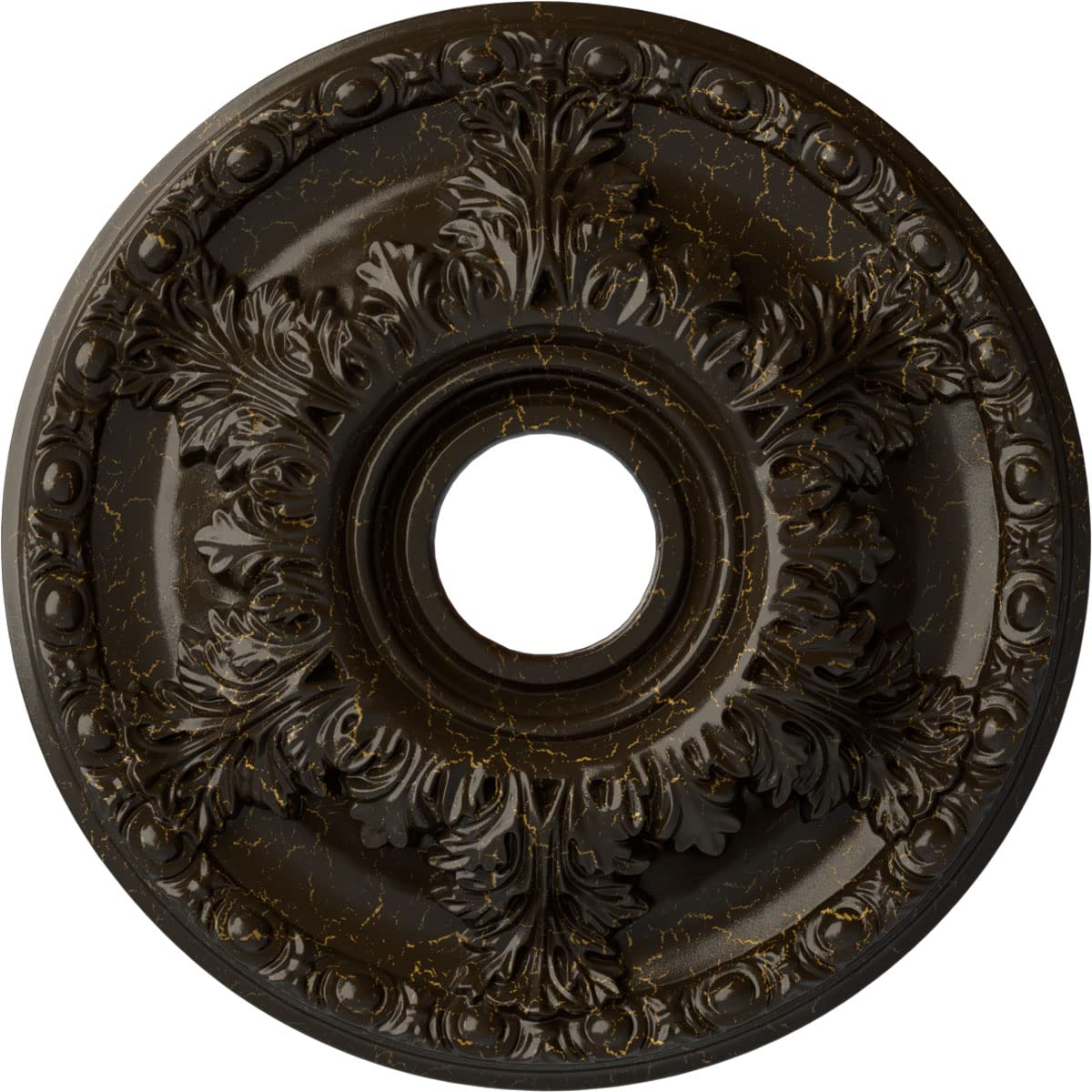 Ekena Millwork CM18GASHC Granada Ceiling Medallion, Stone Hearth Crackle