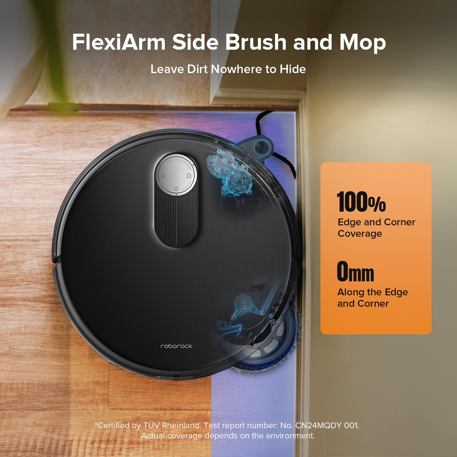 Roborock Qrevo Slim Robot Vacuum And Mop Combo, 8.2Cm Ultra Slim, 3D Sensing Tech, Advanced Obstacle Recognition, 11,000Pa Sucti