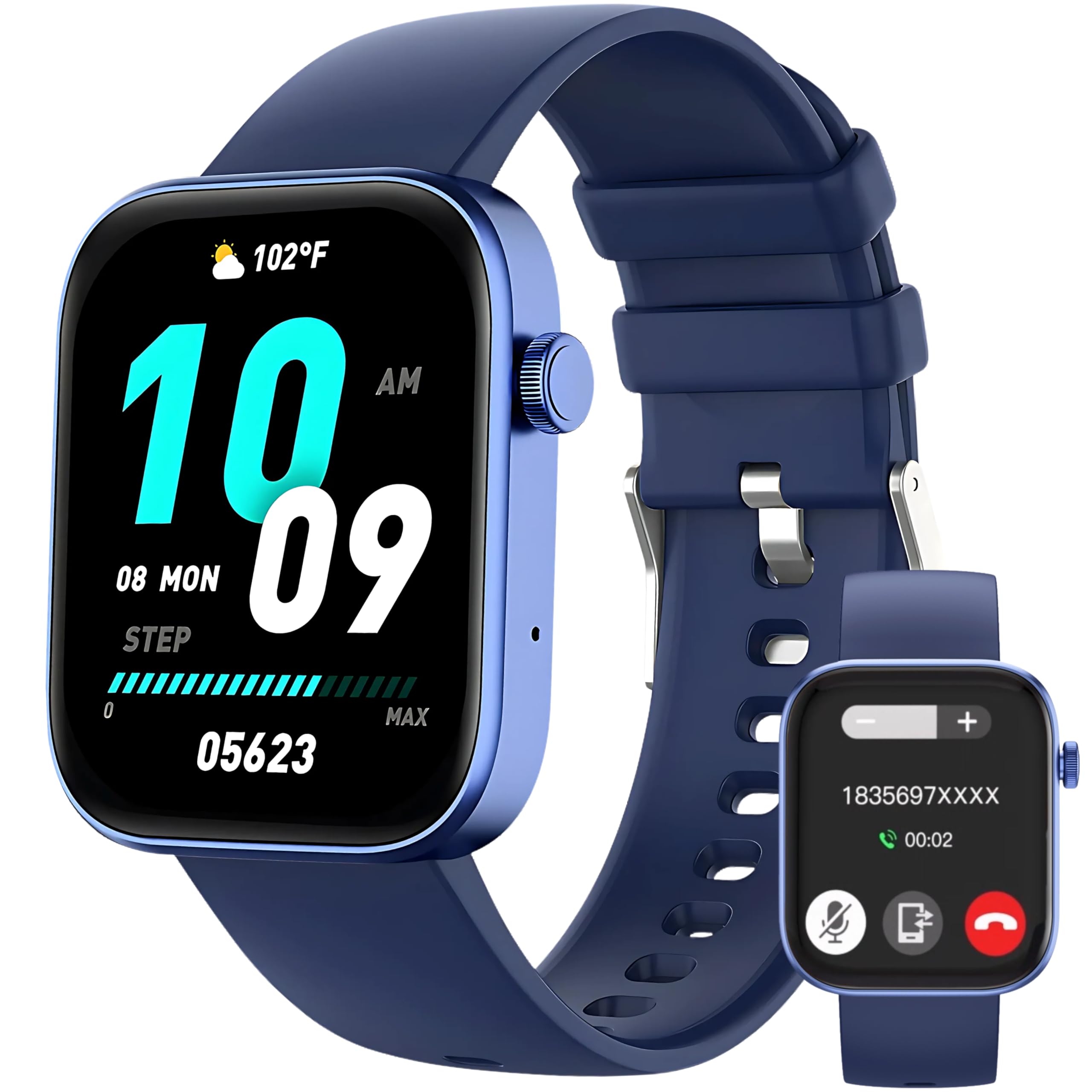 Smartwatch for Men & Women with Voice Calling - 1.9 HD Display, Bluetooth Fitness Tracker, Health & Sleep Monitor, Fast Charging