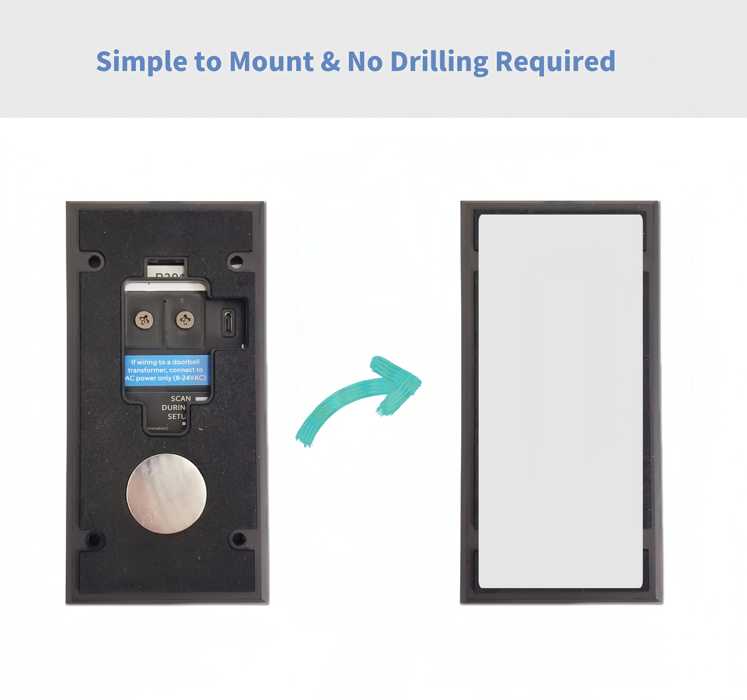 Qjin Double Sided Tape For Ring Video Doorbell (2Nd Generation), Mounting Tape (No Drilling Required) 5 Pack