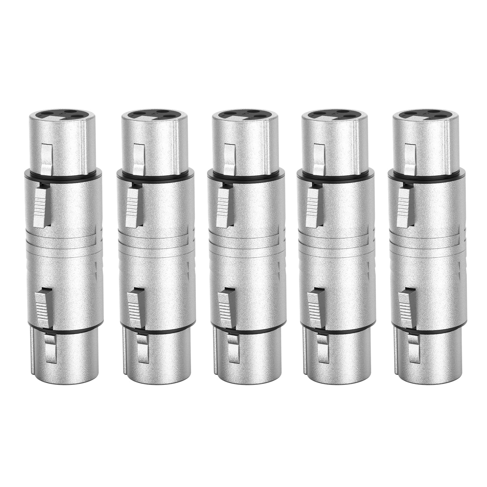 Cablecreation Xlr Female To Female, [5 Pack] Xlr 3 Pin Female To 3 Pin Female Microphone Line Adapter