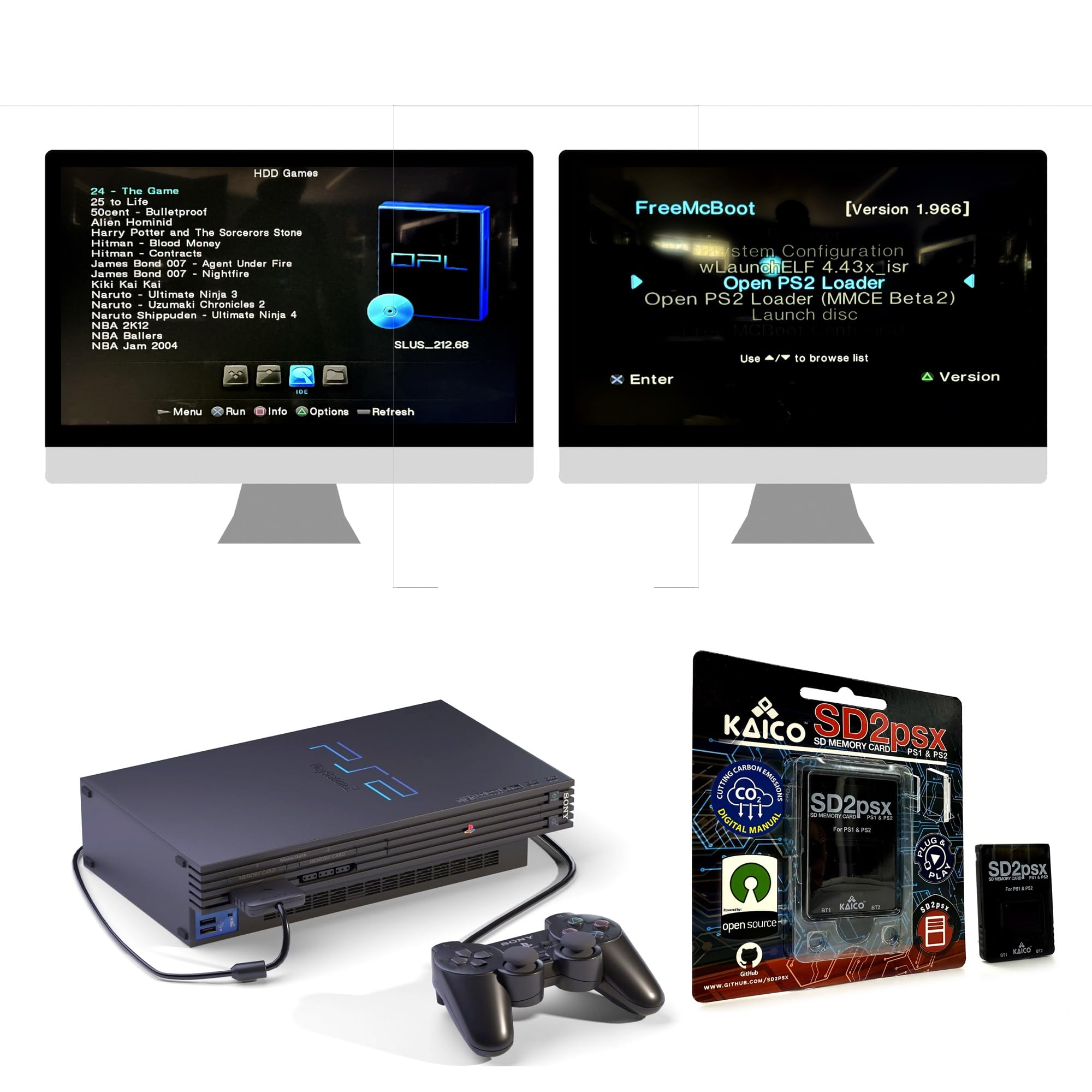 Kaico Psxmemcard Gen2 Memory Card Compatble With Playstation 1 & 2- Firmware Upgradeable - Unlimited Storage - Includes An 8Gb M