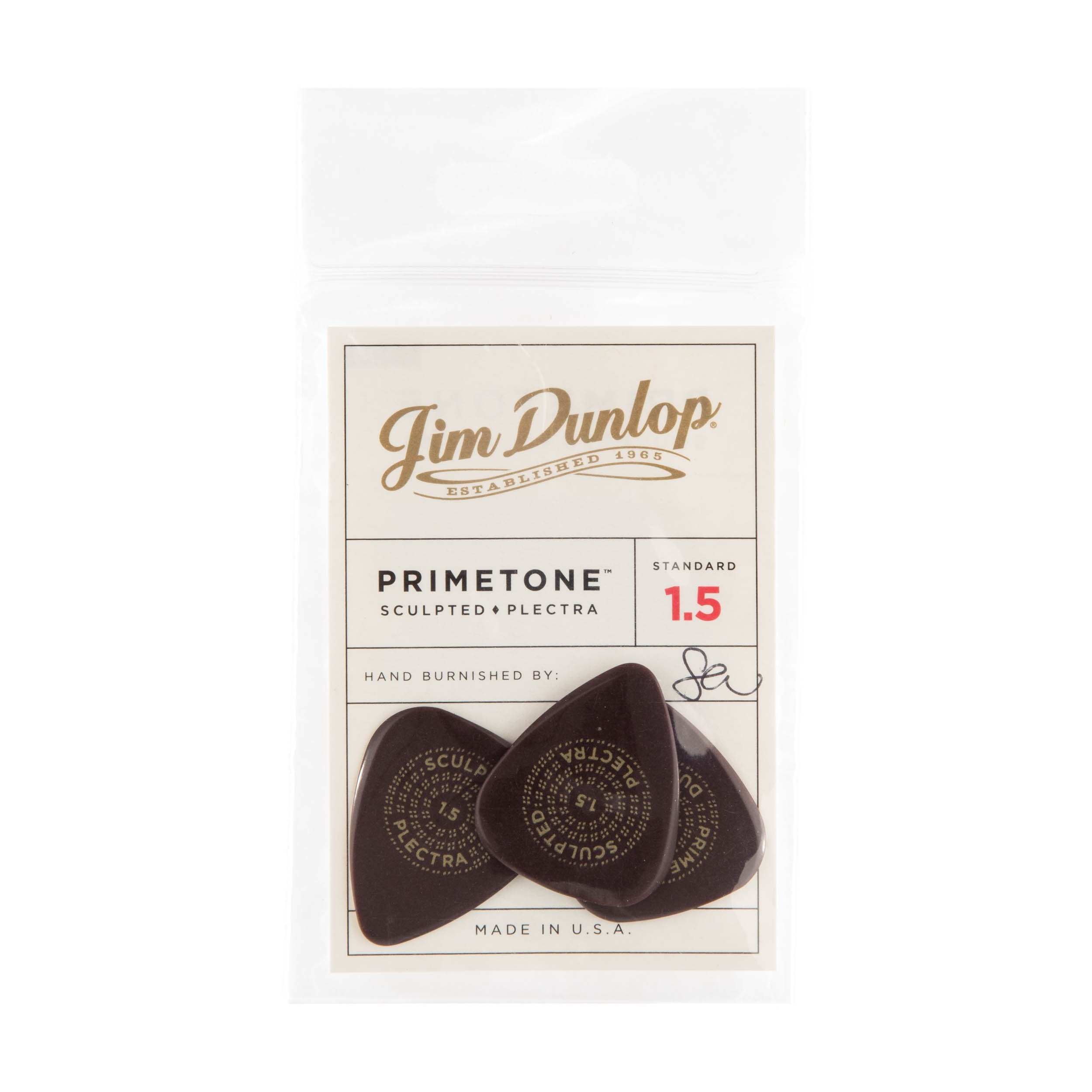 Jim Dunlop 1.5Mm Sculpted Plectra (Smooth)   3 Pack Primetone Standard Pick (511P15)