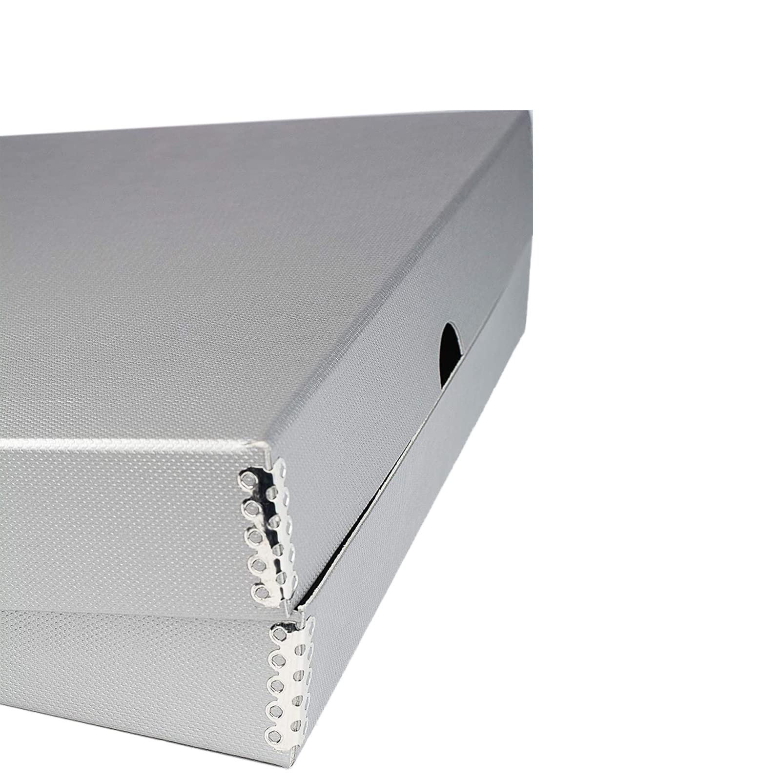 Lineco 9X12 Metallic Silver Clamshell Archival Folio Storage Box, 1.75' Deep. Acid Free With Metal Edge. Preserves Picture, Organize Photos Or Documents, Crafts, Diy.