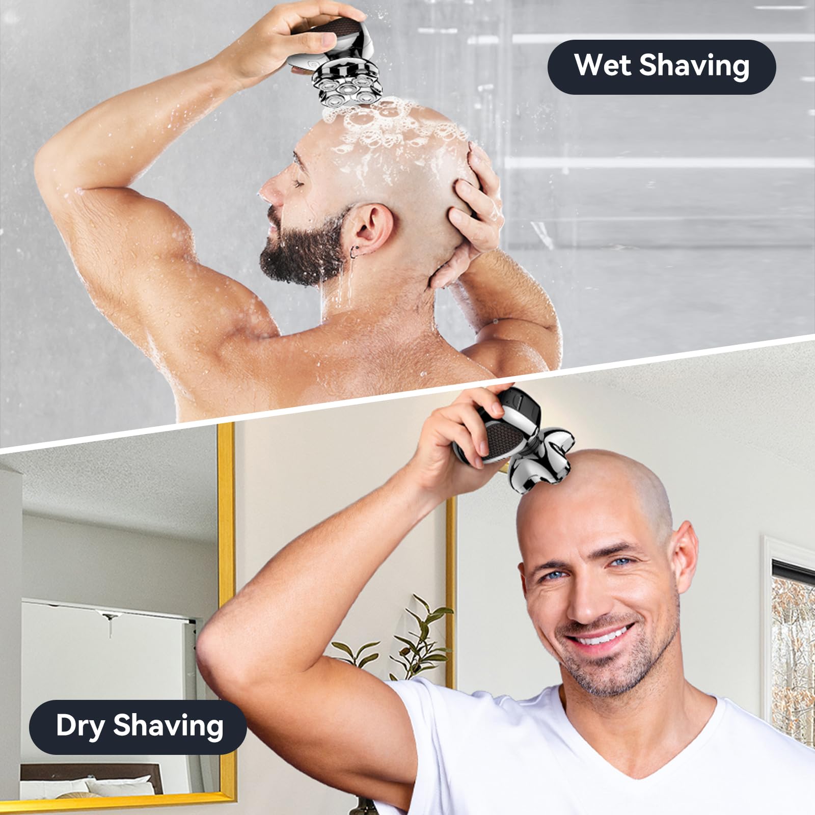 Head Shavers For Bald Men, Maxgroom 5 In 1 Waterproof Head Razor For Men With Led Display, Travel Pouch, Usb Rechargeable & Magn