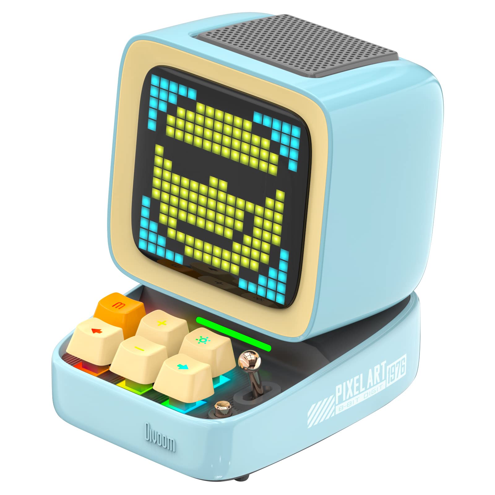 Divoom Ditoo Retro Pixel Art Game Bluetooth Speaker With 16X16 Led App Controlled Front Screen (Blue) �