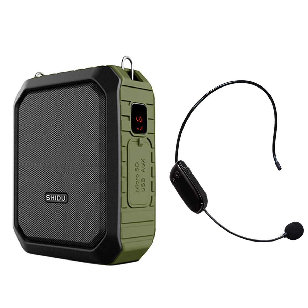 Wireless Voice Amplifier Bluetooth Teacher Microphone 18W Waterproof Portable Voice Amplifier Headset Mic Rechargeable Voice Enh
