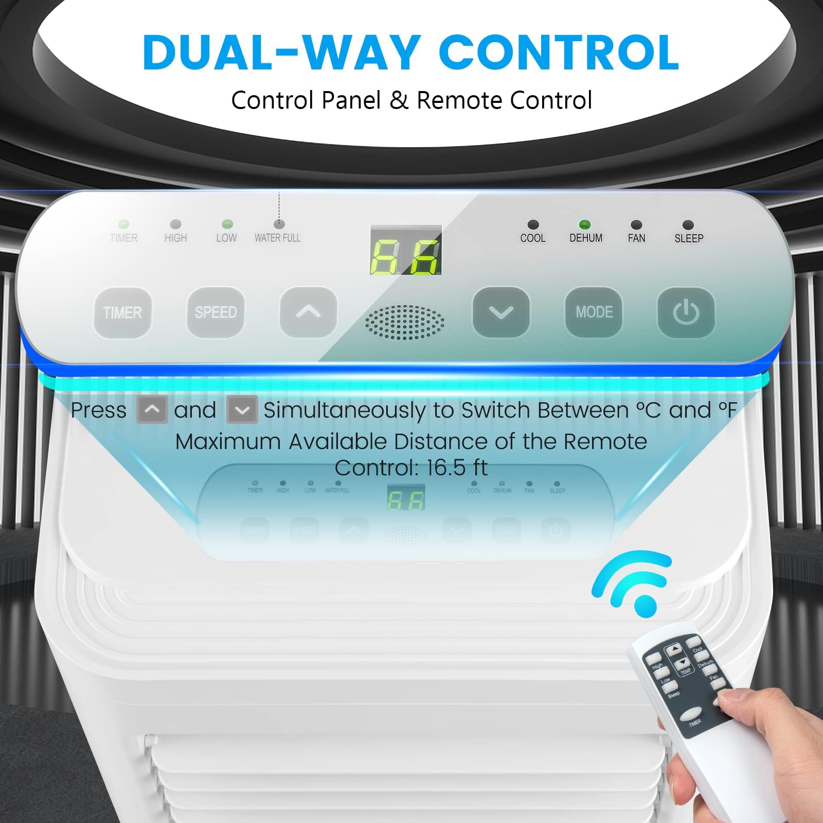 Dortala Portable Air Conditioner 8000 Btu, 3 In 1 Personal Ac Cooling Unit With Dehumidifier, 24H Timer, Remote Control, Window