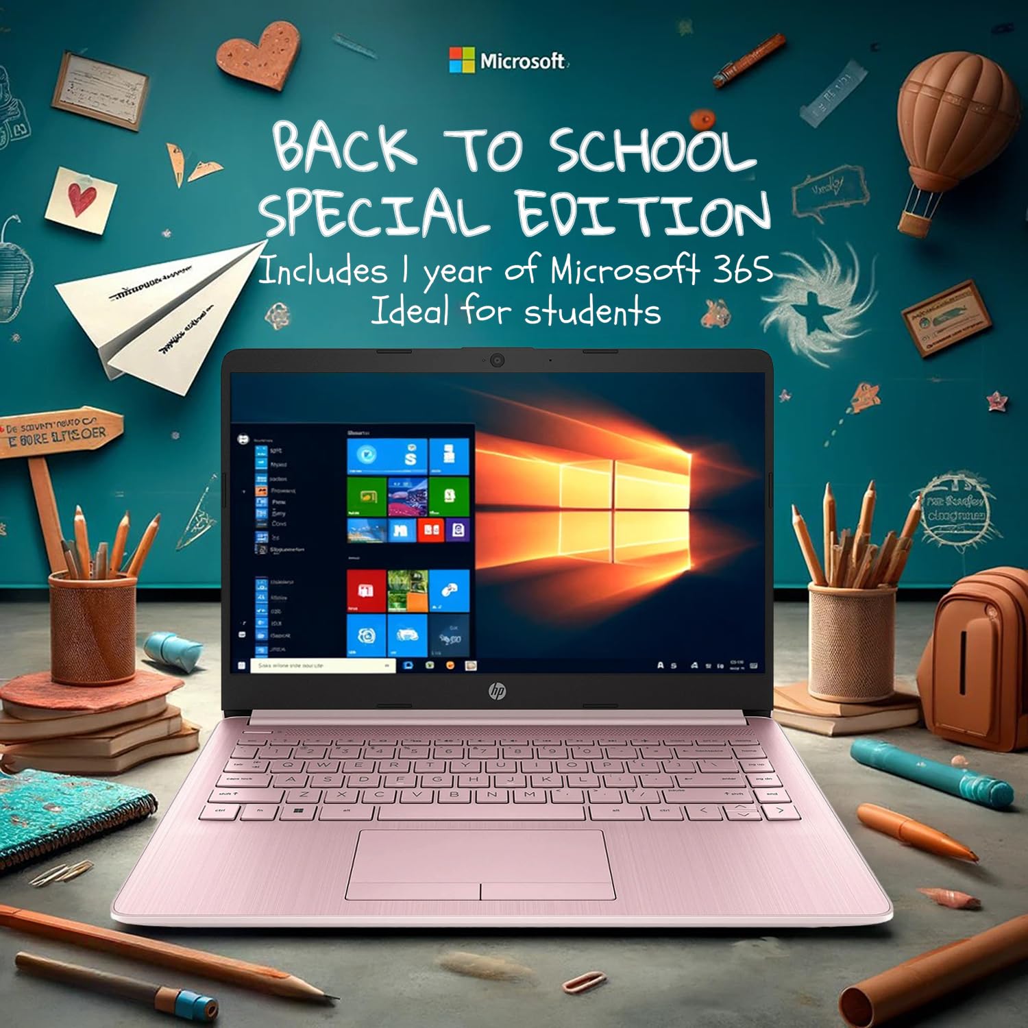 Hp 14 Laptop  Back To School Limited Edition With Microsoft 365  4-Core Intel Cpu  32Gb Ram 1600Gb Storage (64Gb Onboard + 512Gb